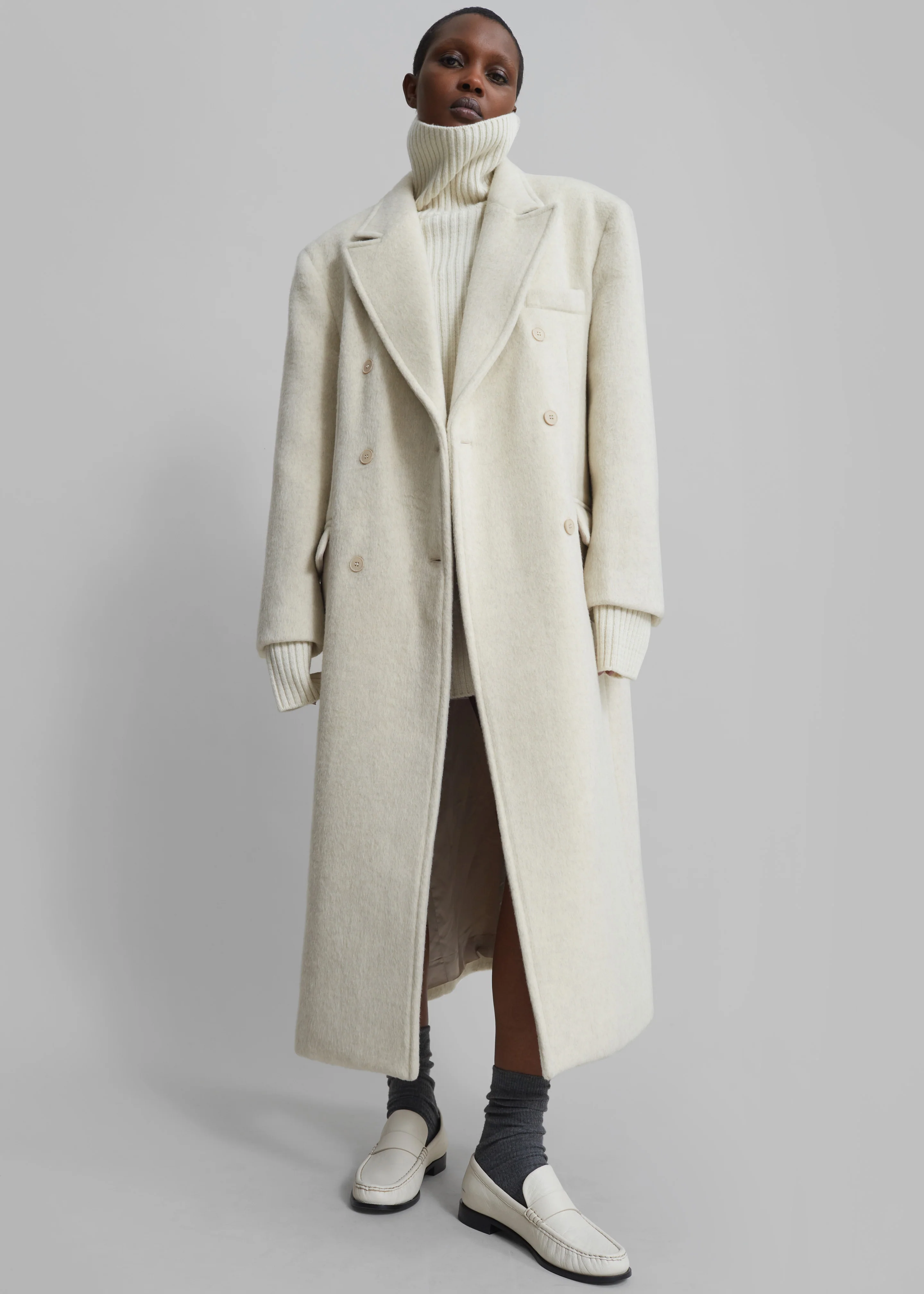 Jordan Wool Coat - Ivory - Image 7