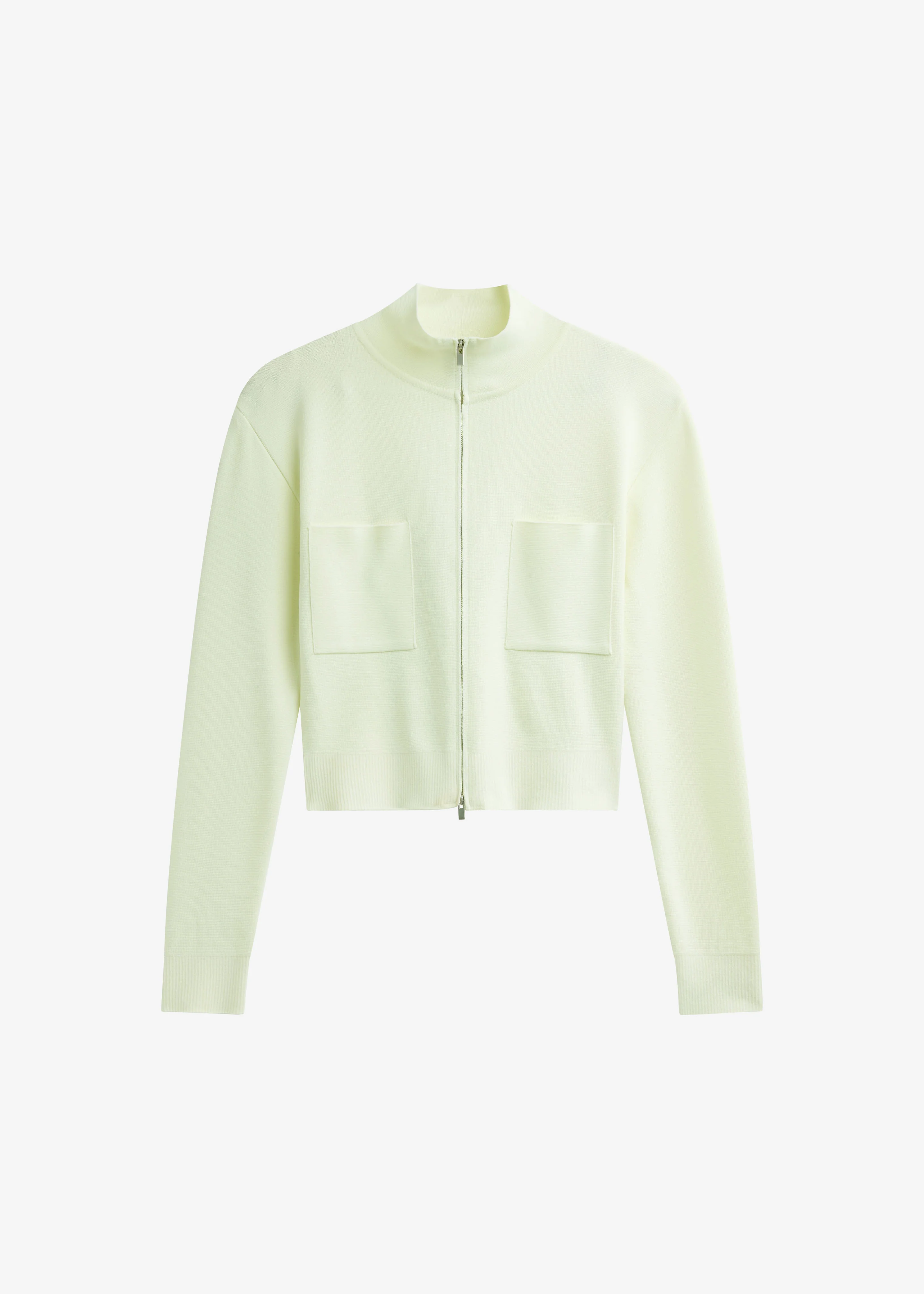 Juilly Knit Zip Cardigan - Pale Yellow - Image 6