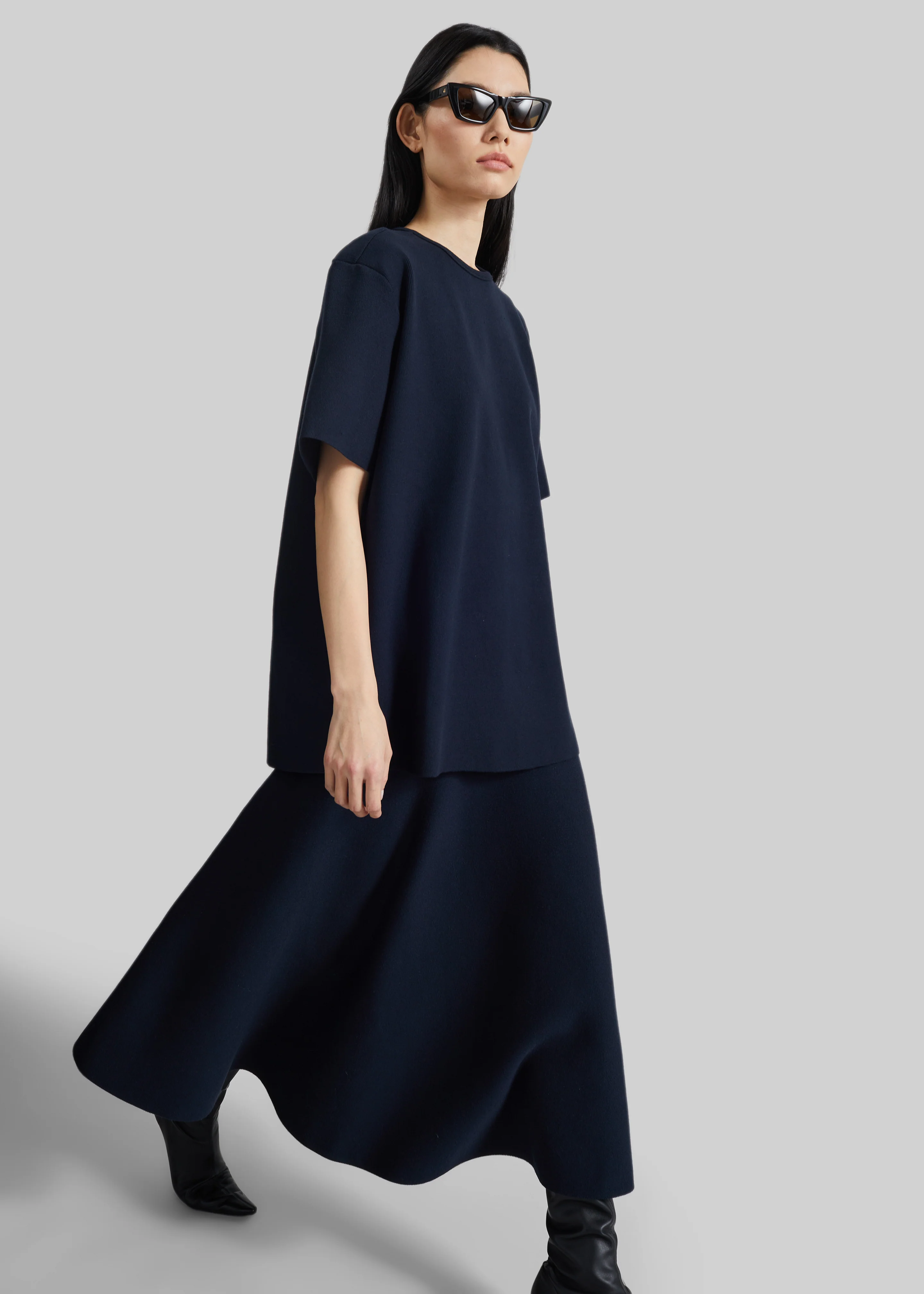 July Knit Midi Skirt - Navy - Image 10
