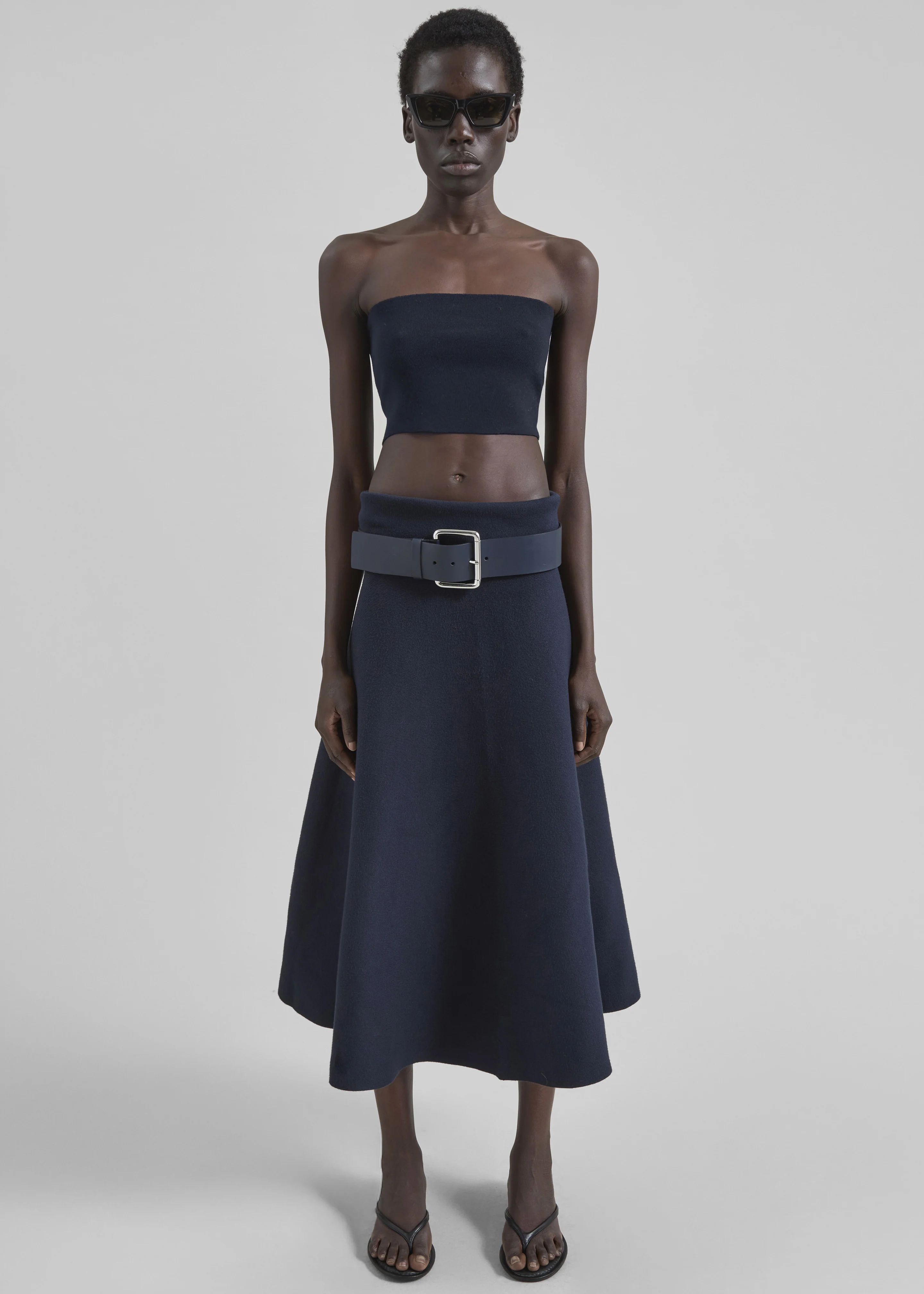 July Knit Midi Skirt - Navy - Image 5