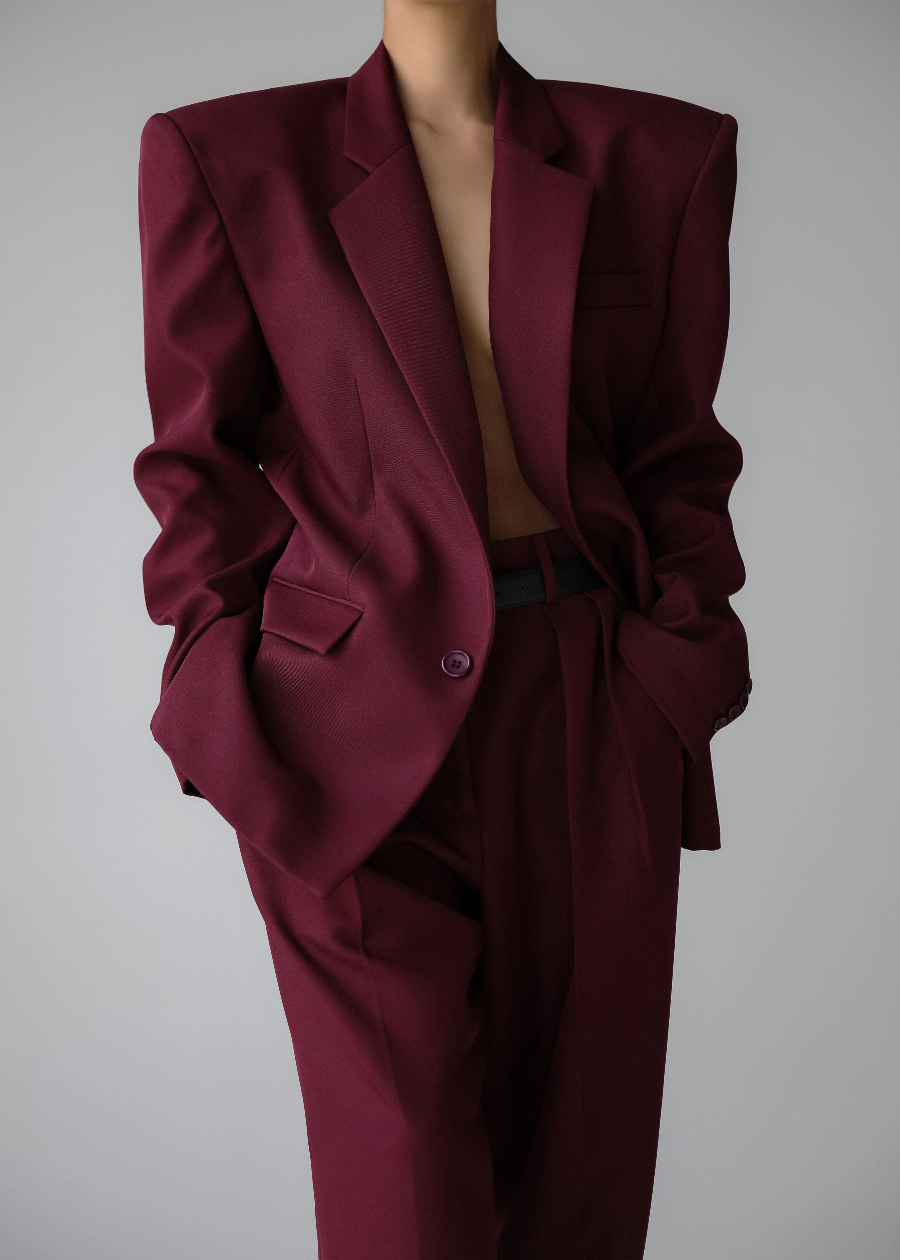Jun Blazer - Burgundy - Image 14