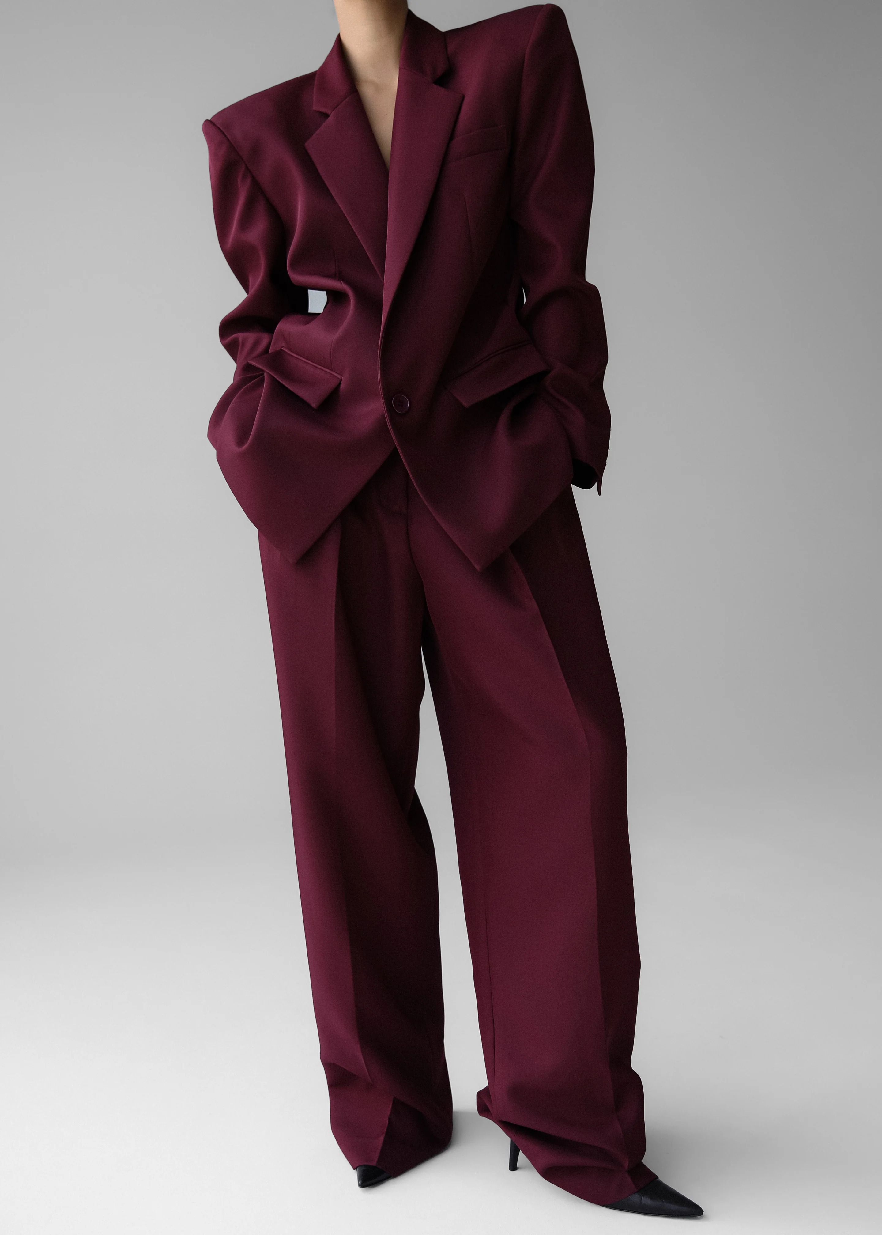 Jun Blazer - Burgundy - Image 2