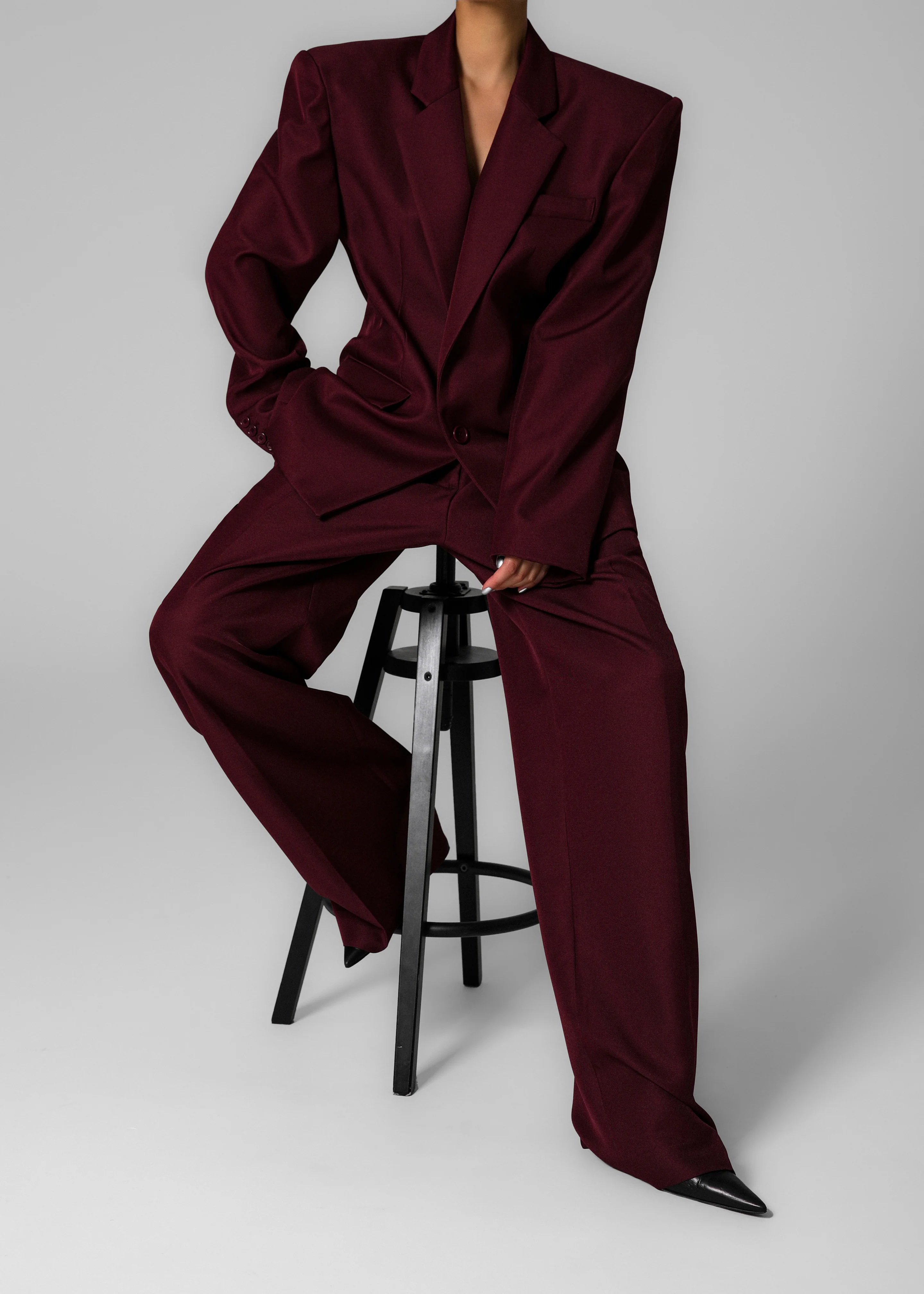 Jun Blazer - Burgundy - Image 5