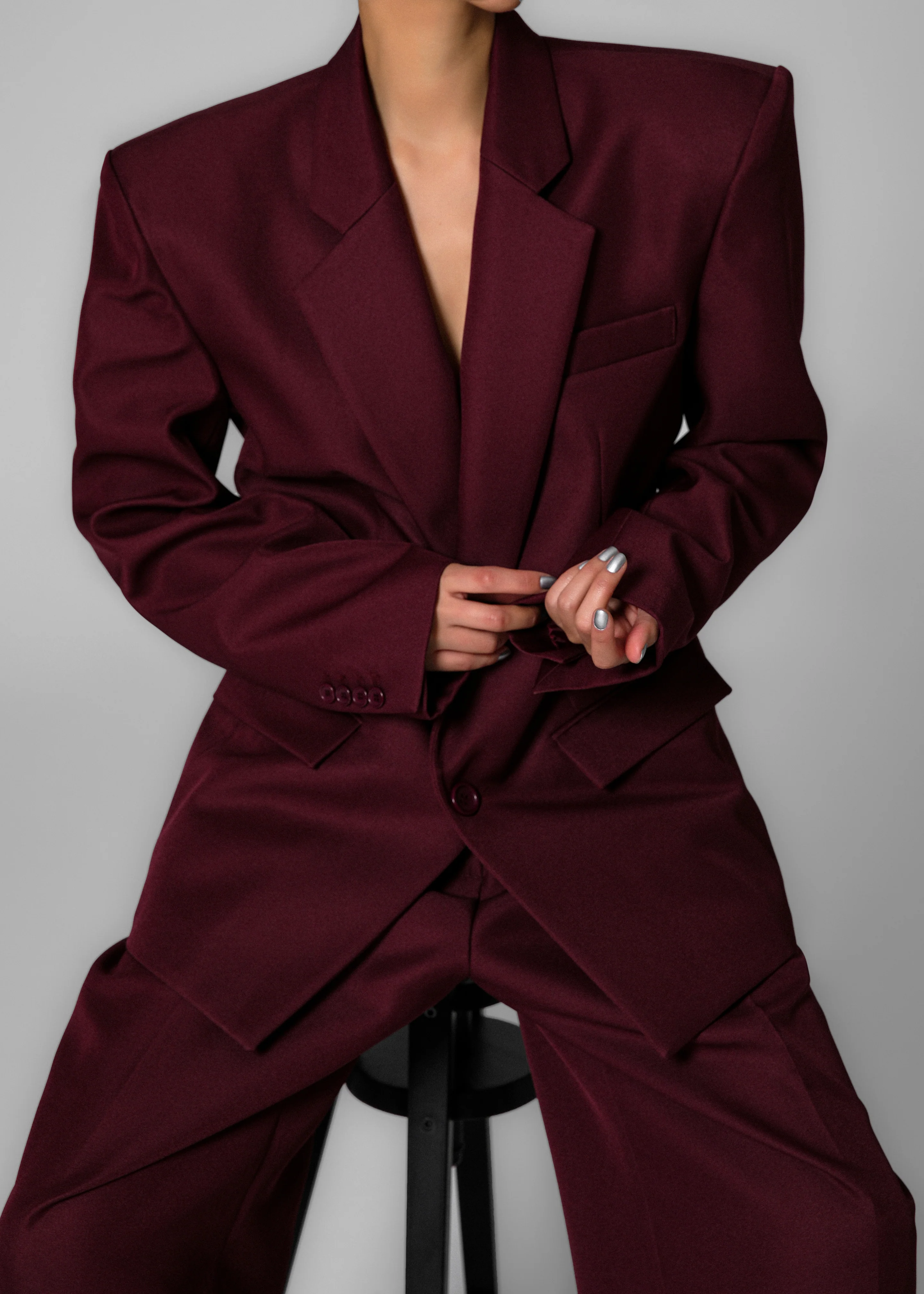Jun Blazer - Burgundy - Image 6