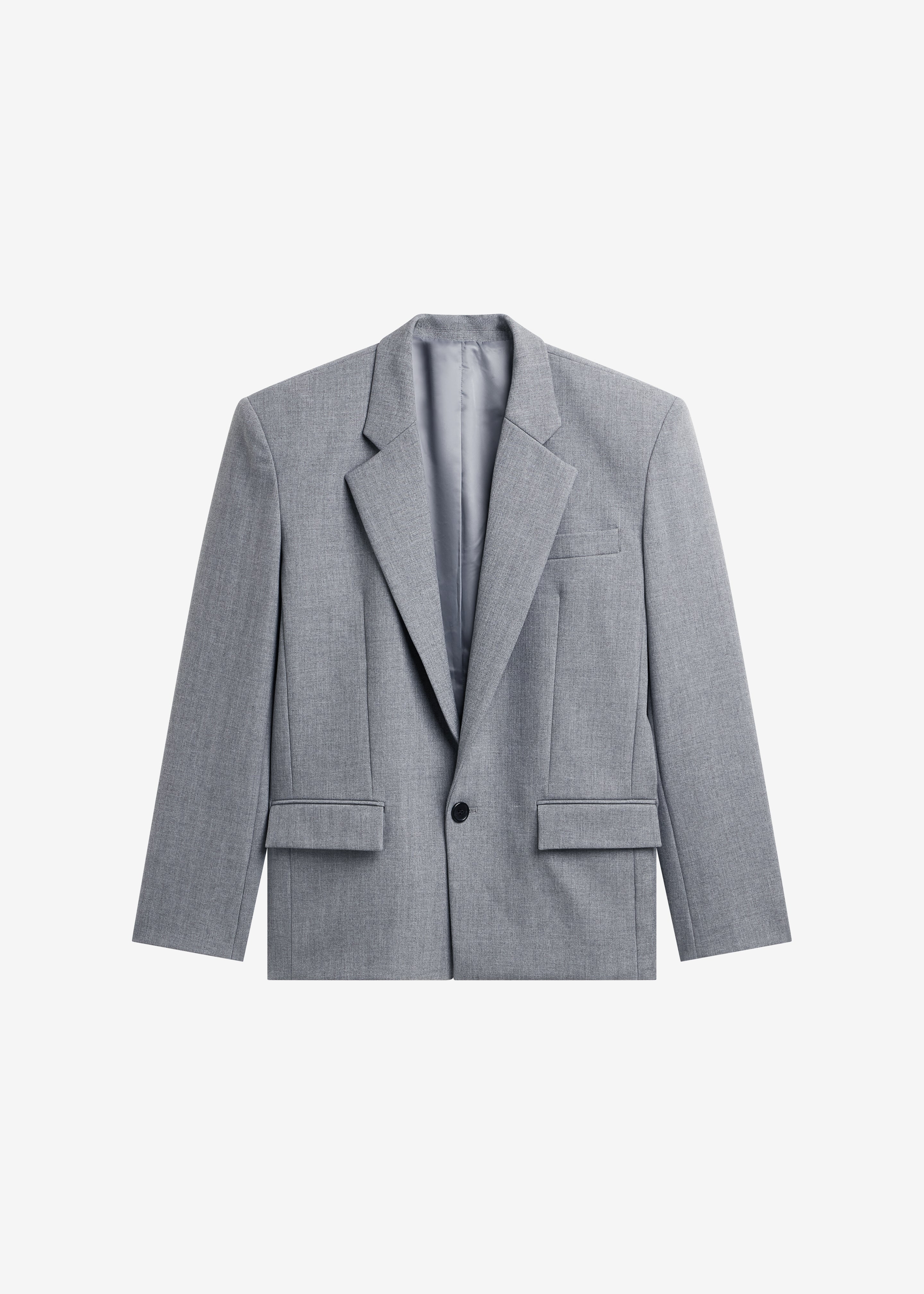Jun Textured Blazer - Grey Melange - Image 10