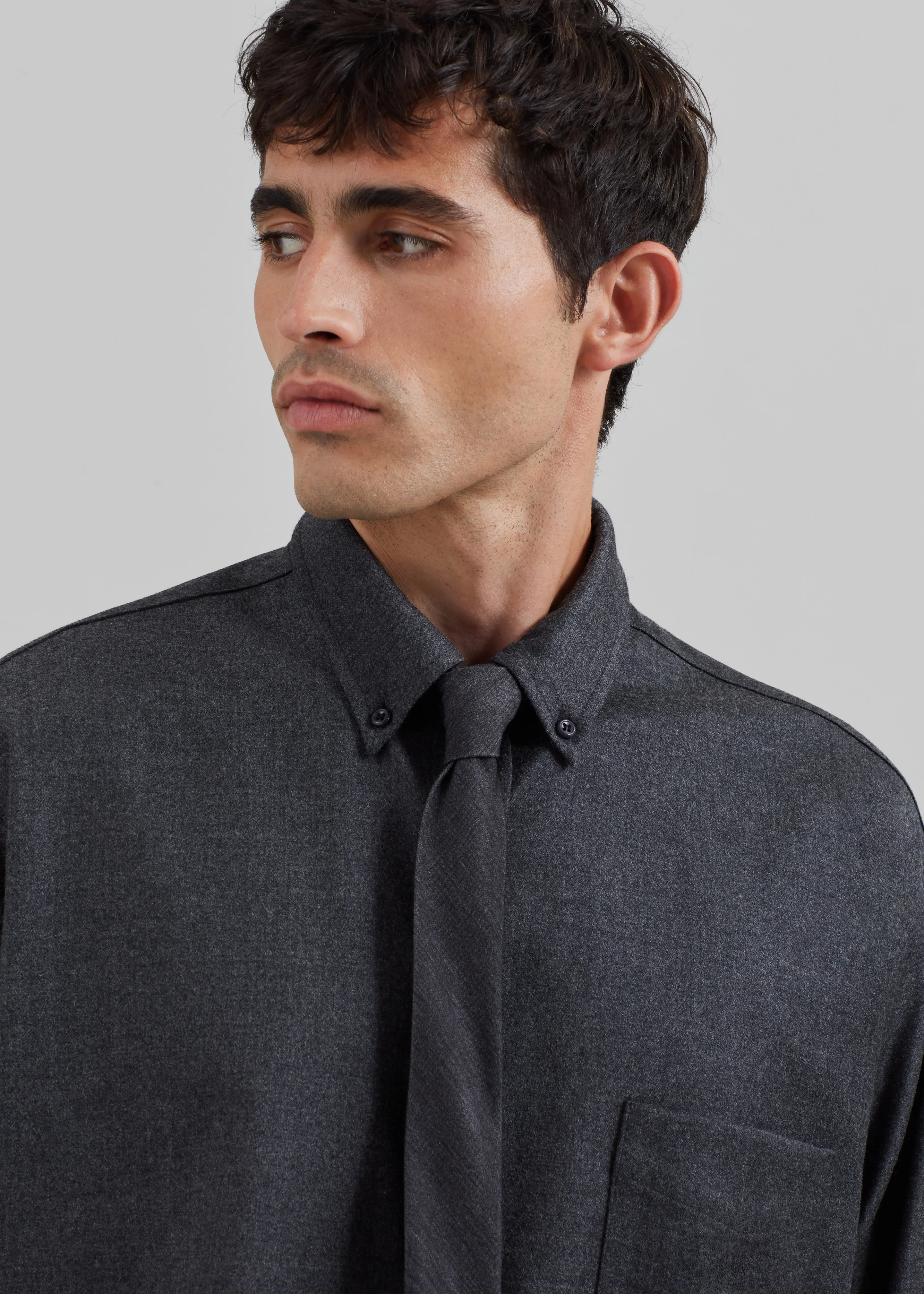 Kaden Wool Tie - Charcoal - Image 2