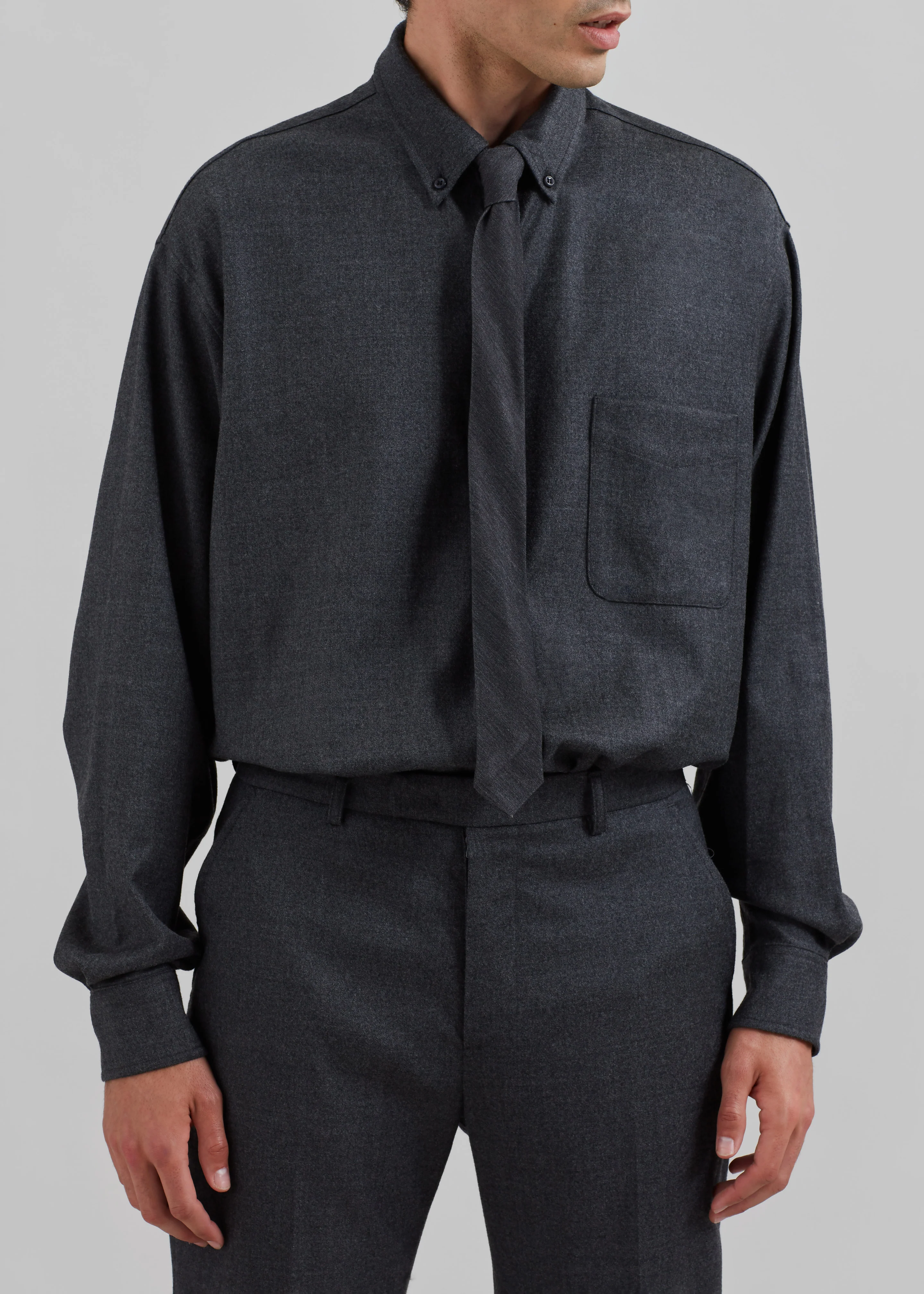 Kaden Wool Tie - Charcoal - Image 3