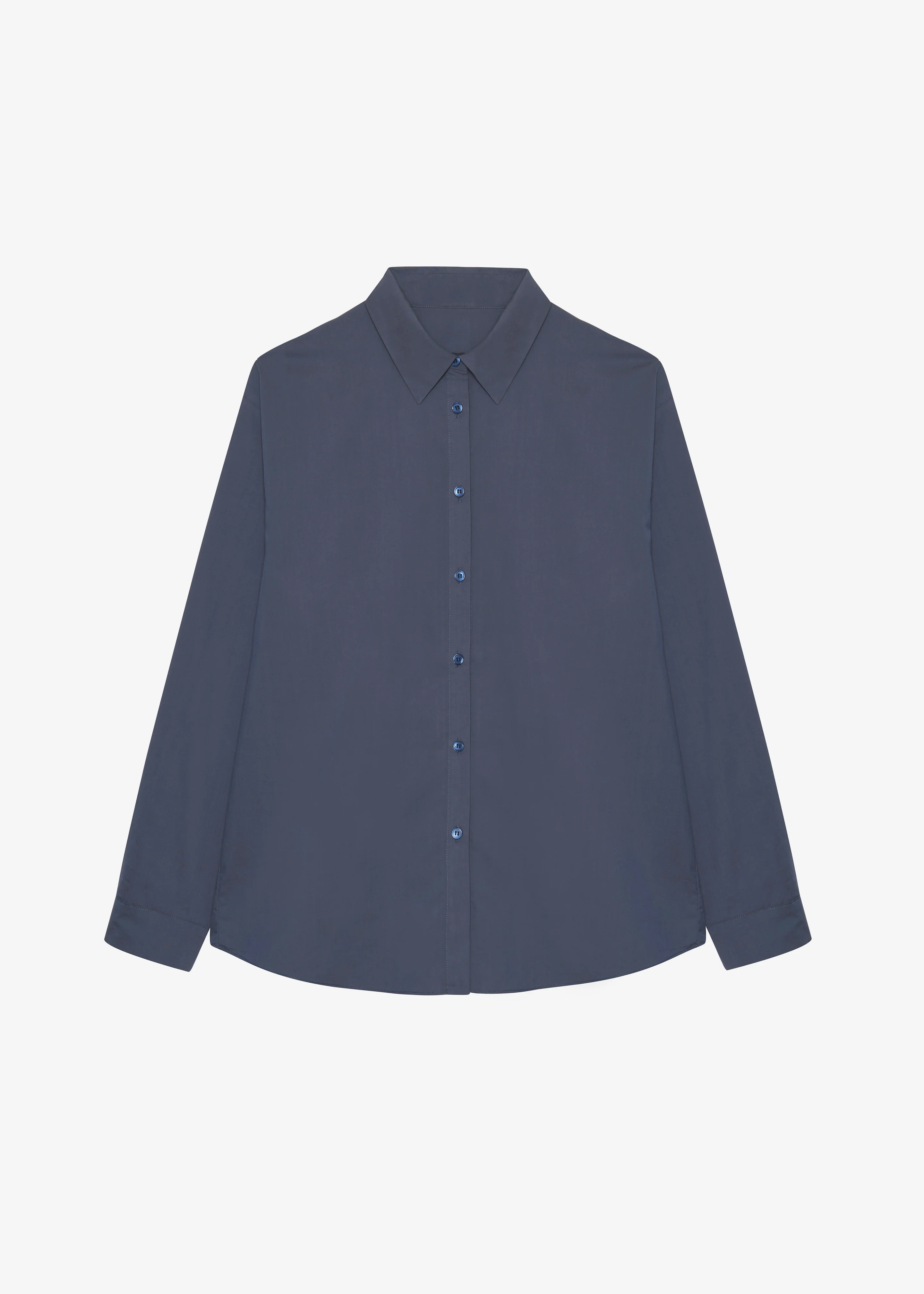 Kae Back Slit Button Up Shirt - Charcoal - Image 9