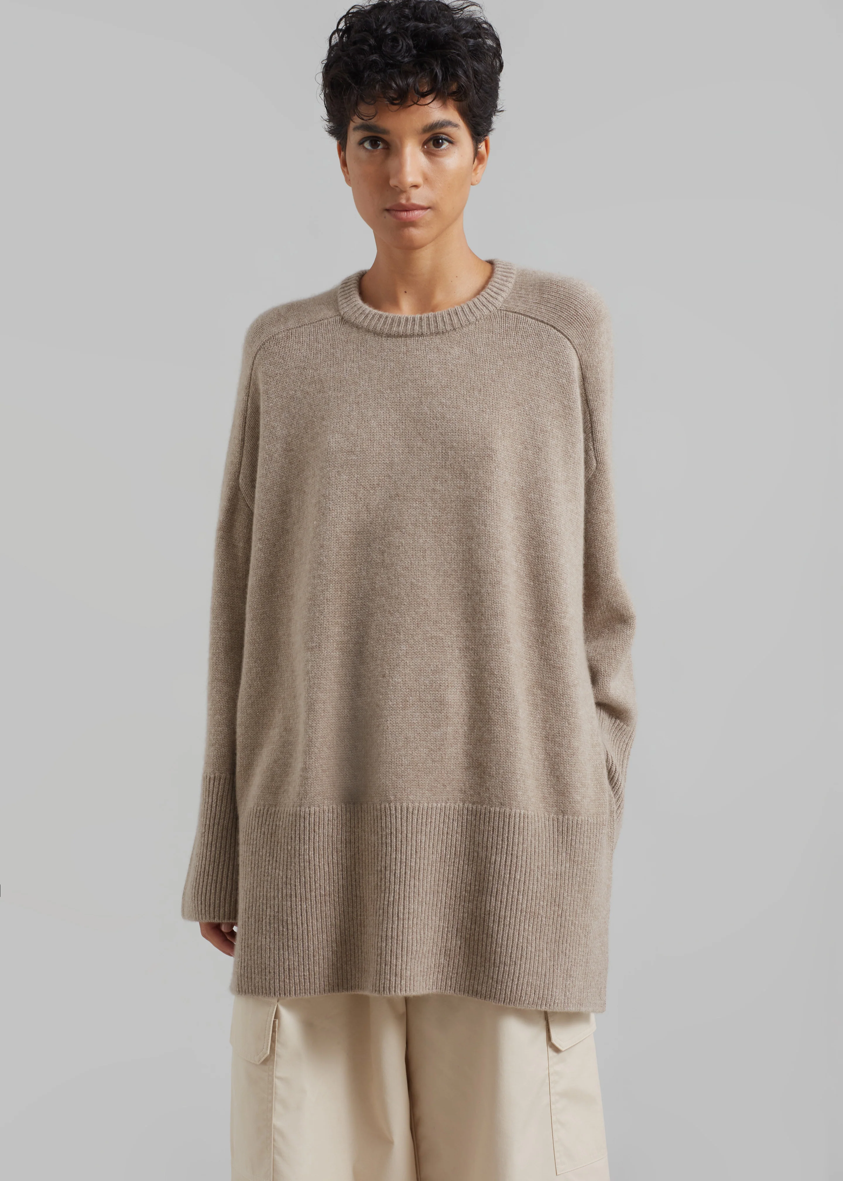 Kairon Cashmere Crewneck Sweater - Beige - Image 5
