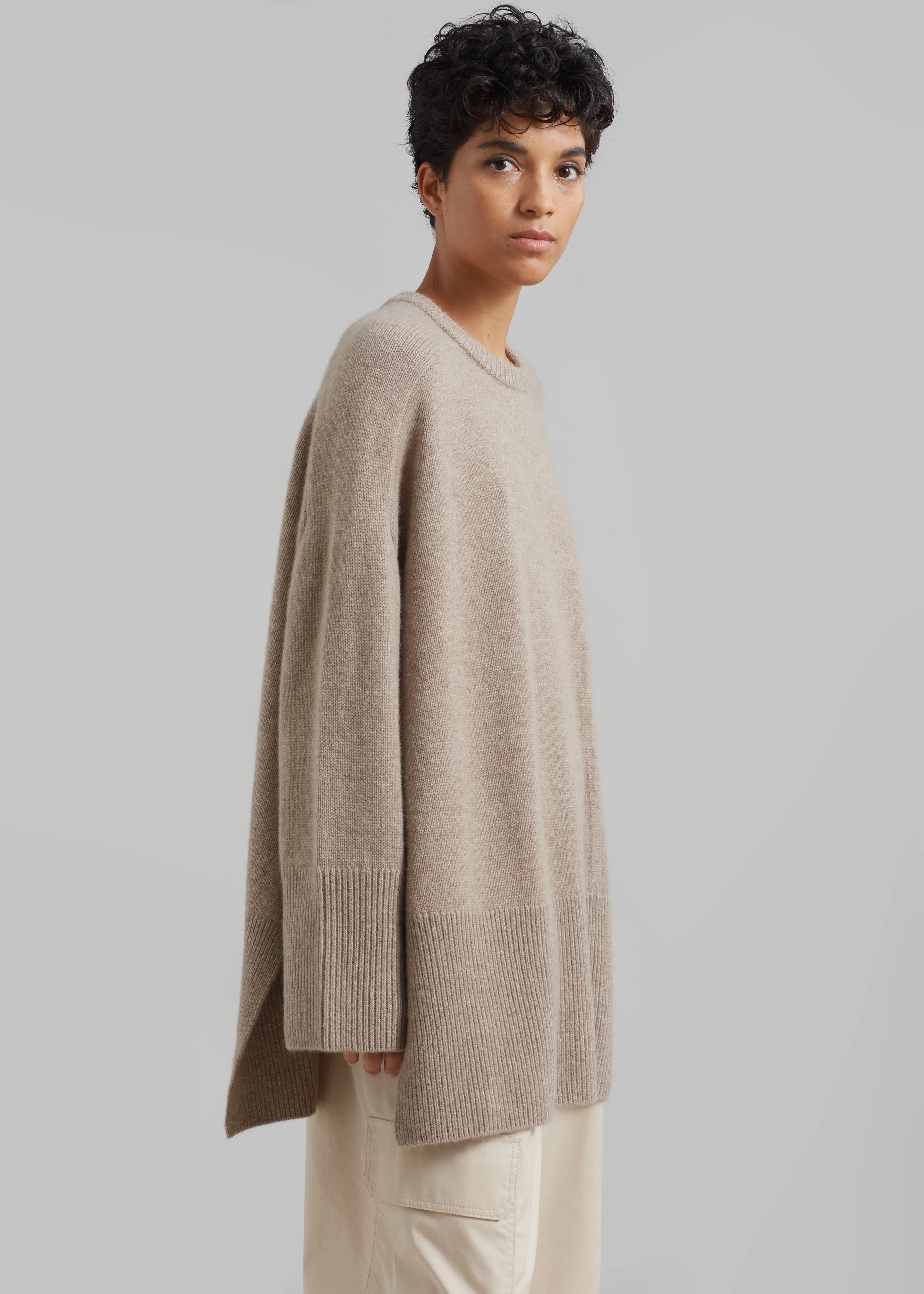 Kairon Cashmere Crewneck Sweater - Beige - Image 7