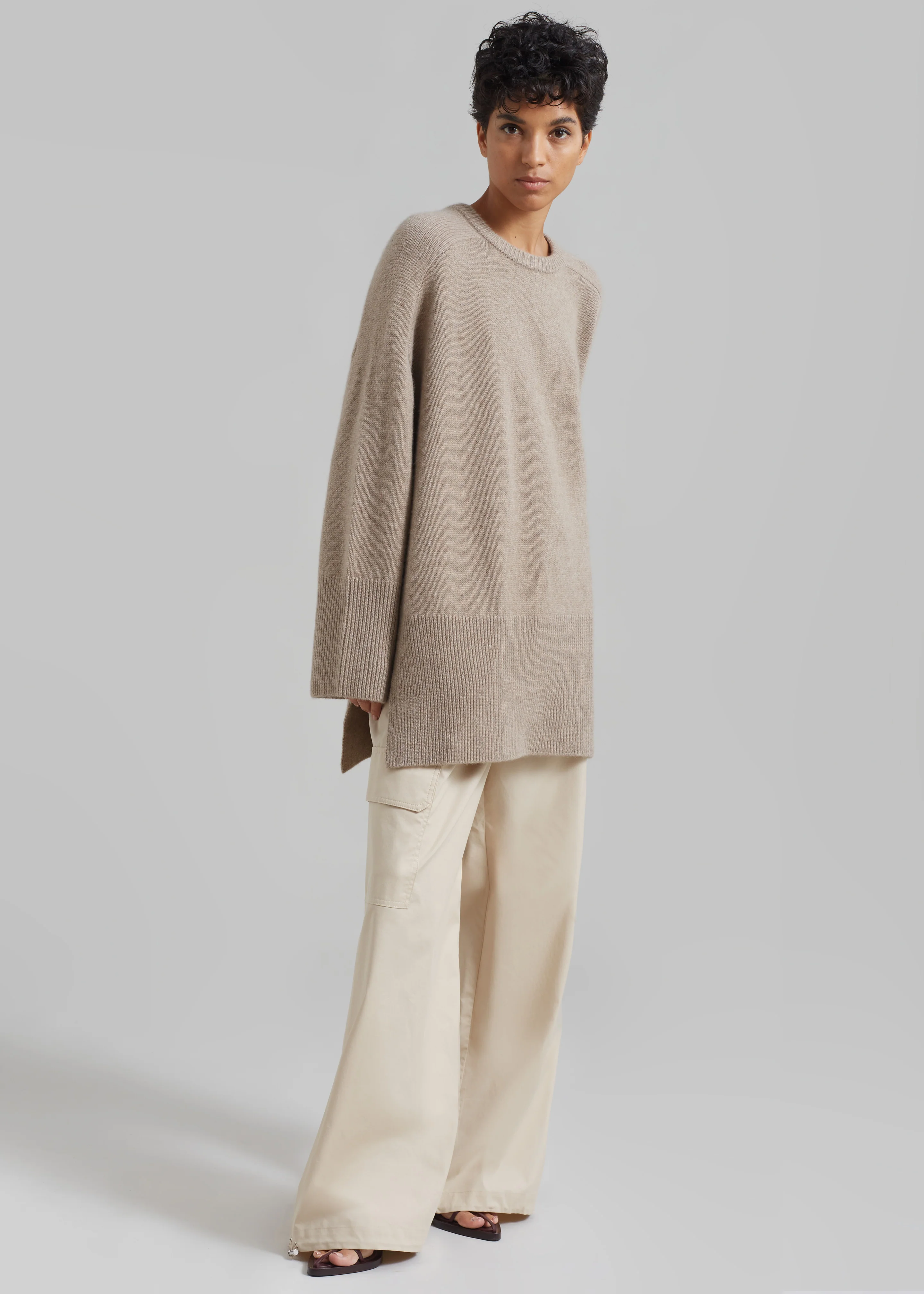 Kairon Cashmere Crewneck Sweater - Beige - Image 8