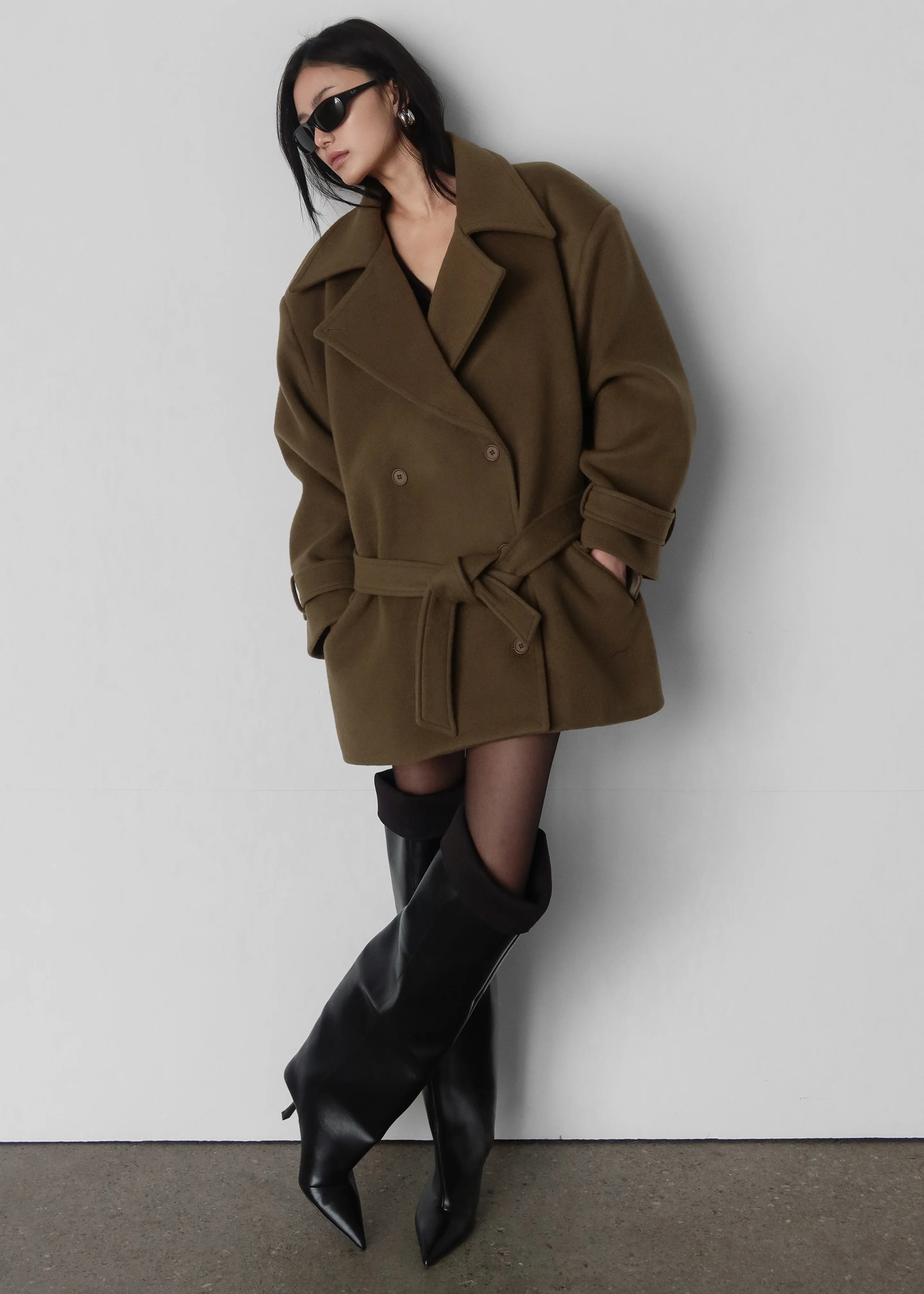 Kalmar Wool Peacoat - Pale Olive - Image 3