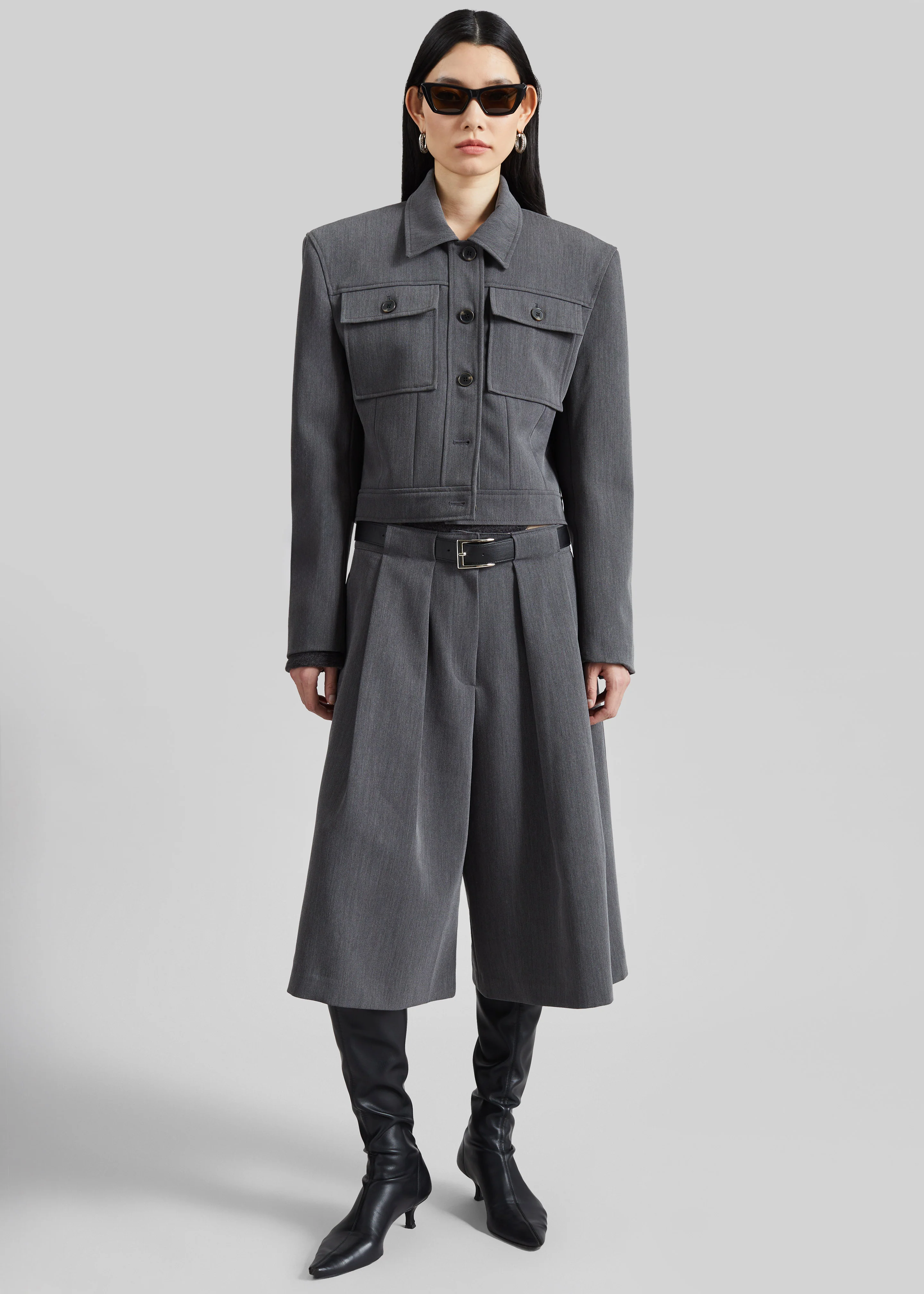 Kalvo Boxy Jacket - Dark Grey - Image 2