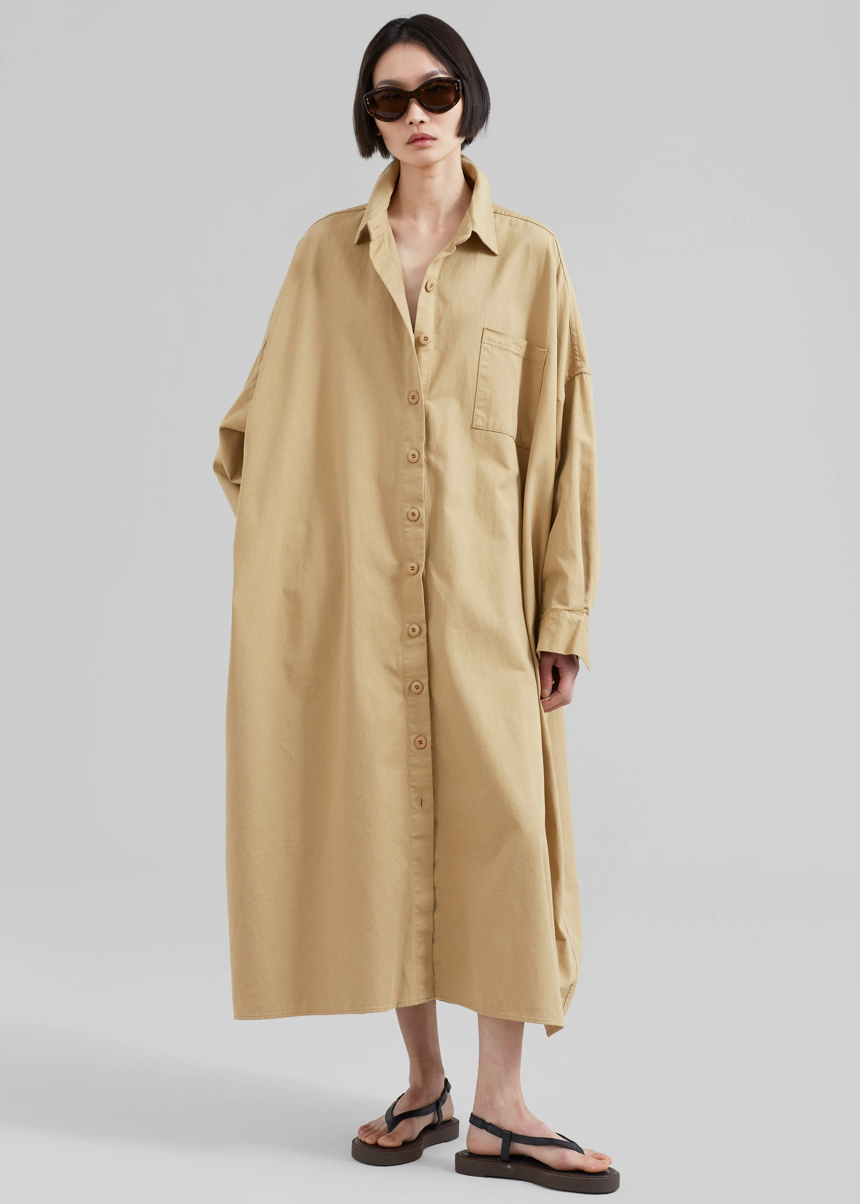 Kason Oversized Shirt Dress - Sahara - Image 2