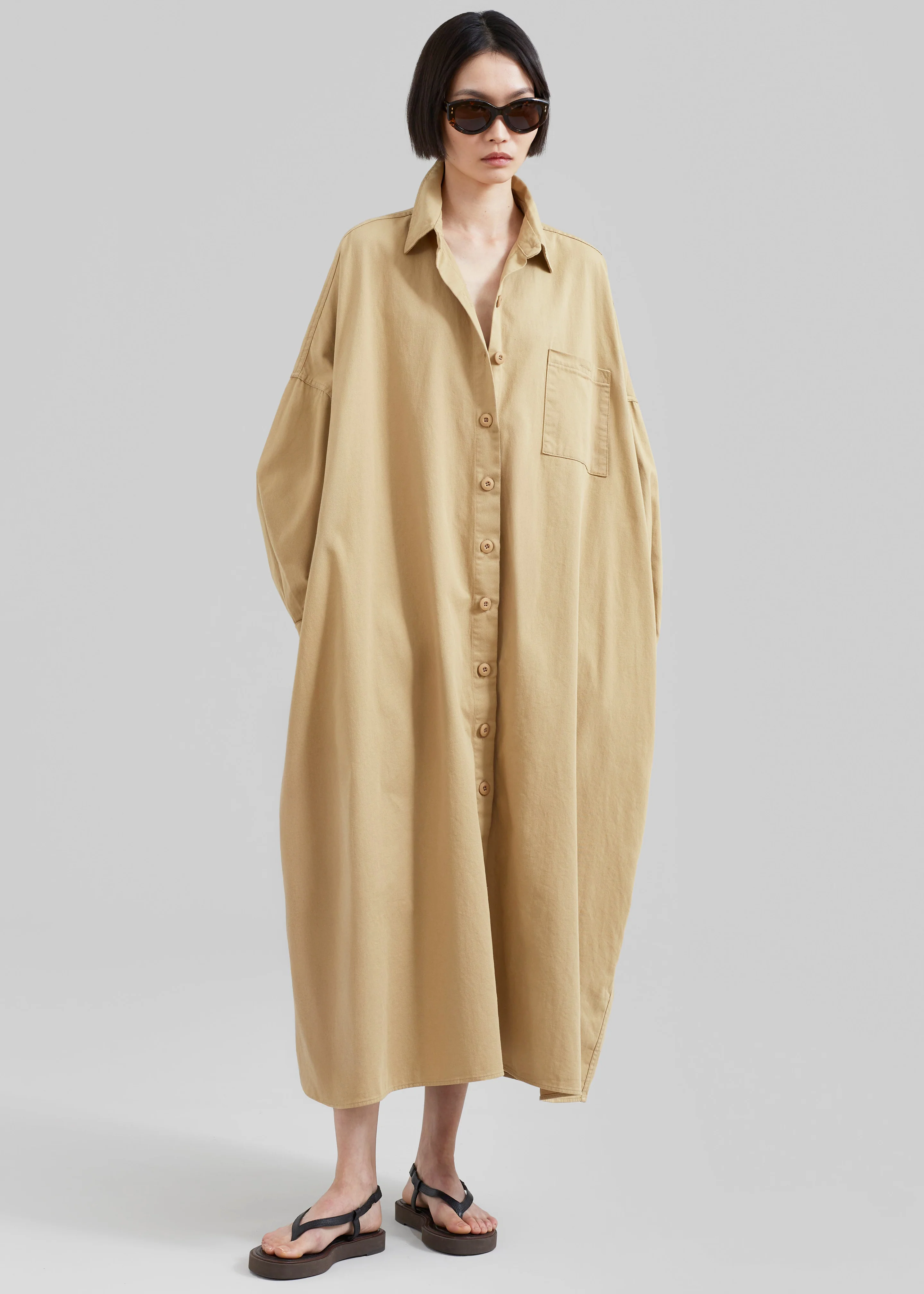 Kason Oversized Shirt Dress - Sahara - Image 3