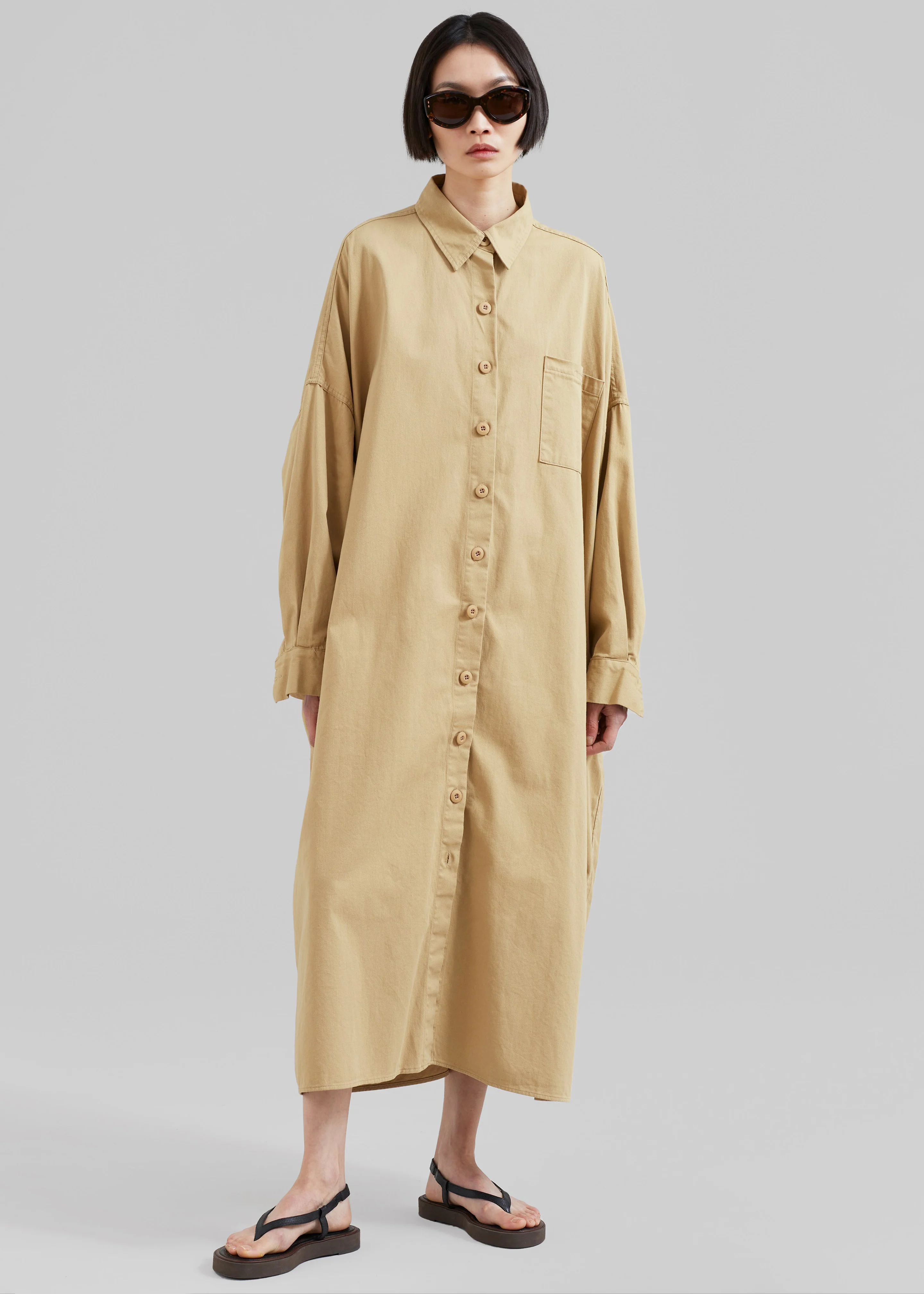 Kason Oversized Shirt Dress - Sahara - Image 5