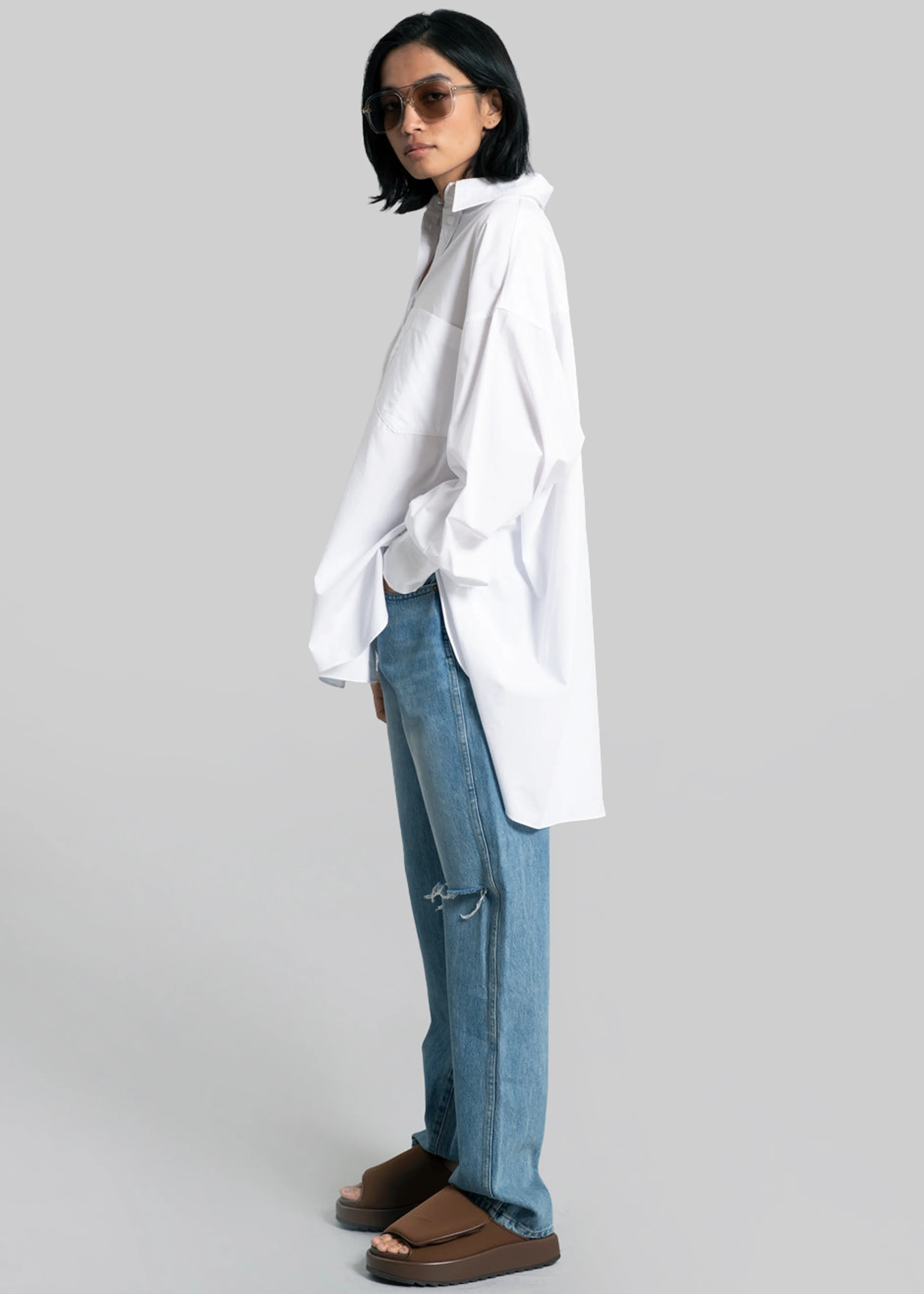 Kat Soft Oversized Shirt - White - Image 4