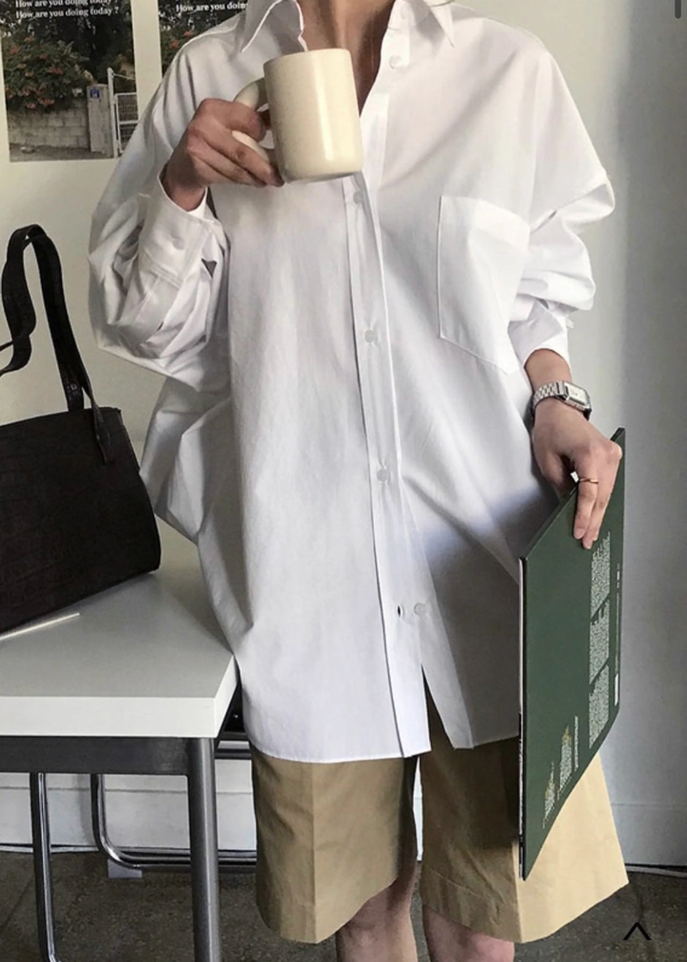 Kat Soft Oversized Shirt - White - Image 7