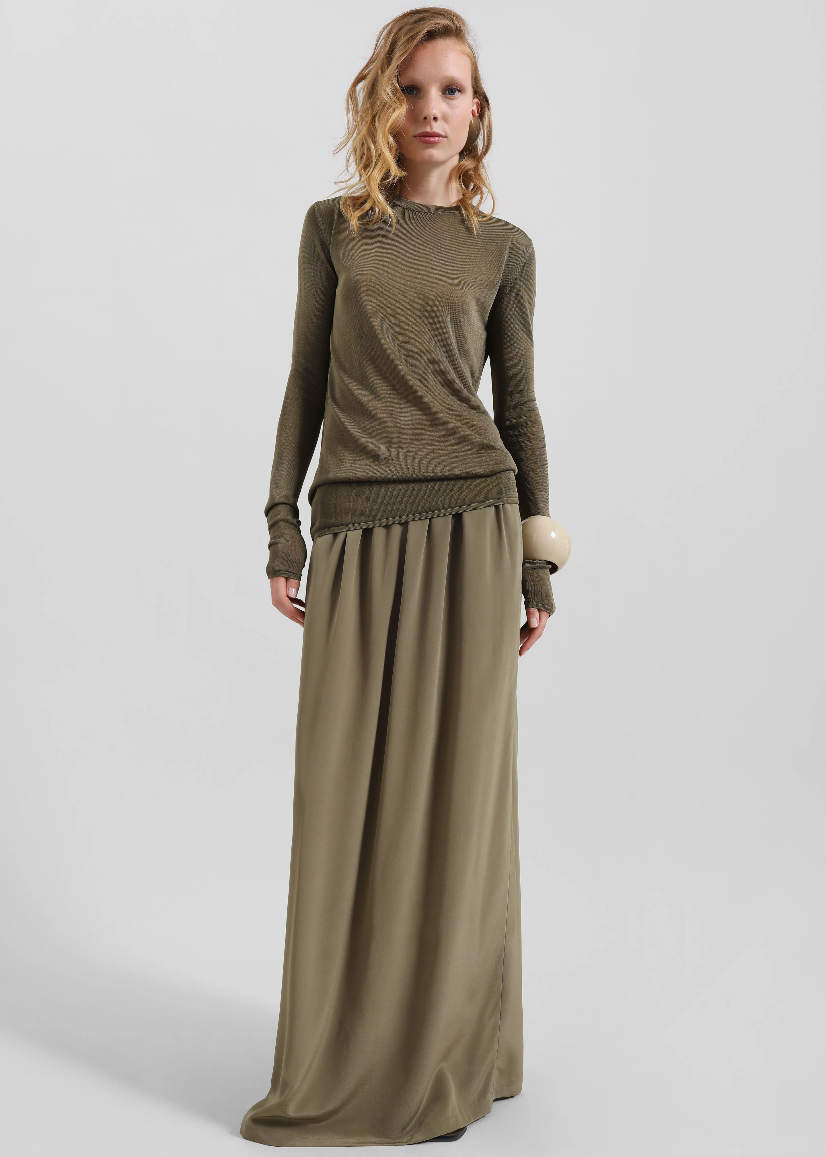 Kazel Thin Knit Top - Khaki - Image 5