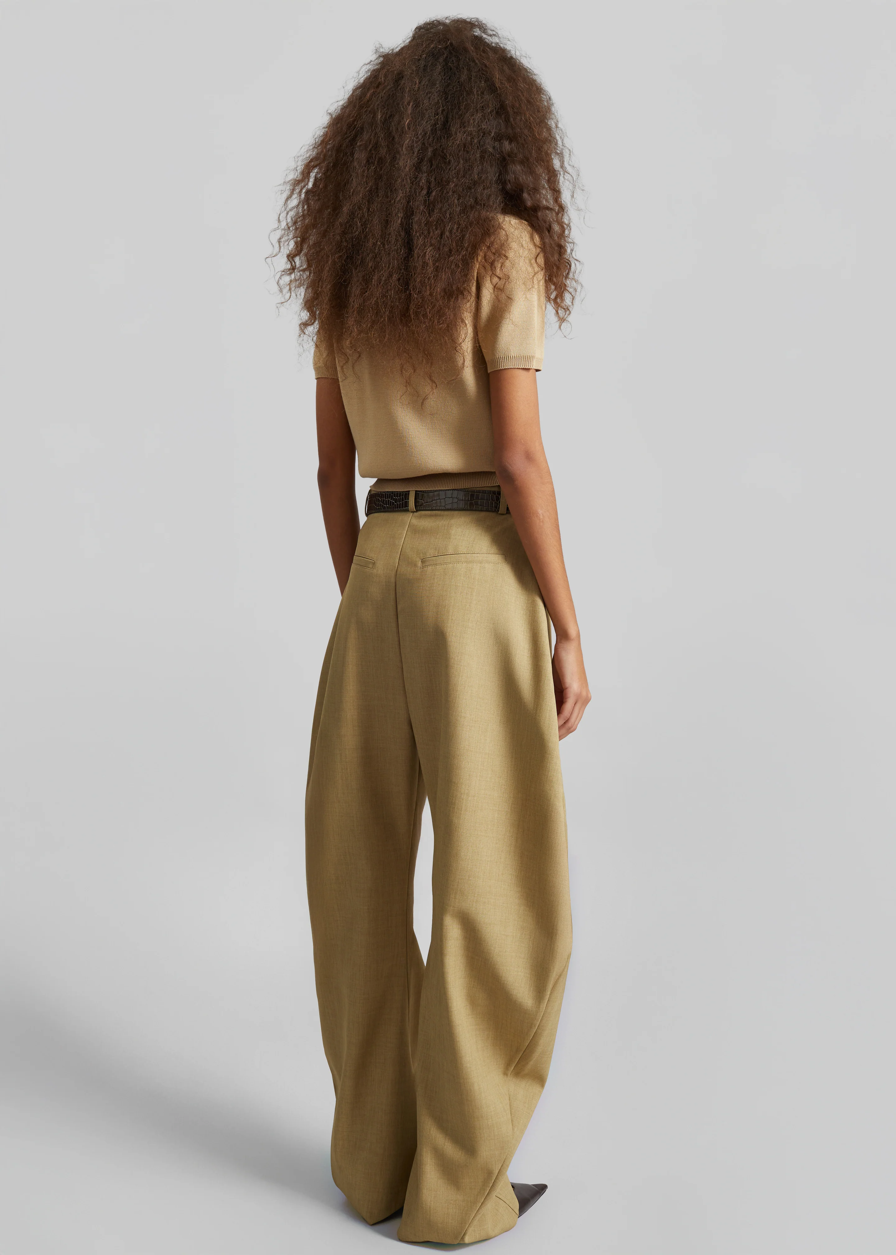 Keasden Barrel Leg Trousers - Camel - Image 7