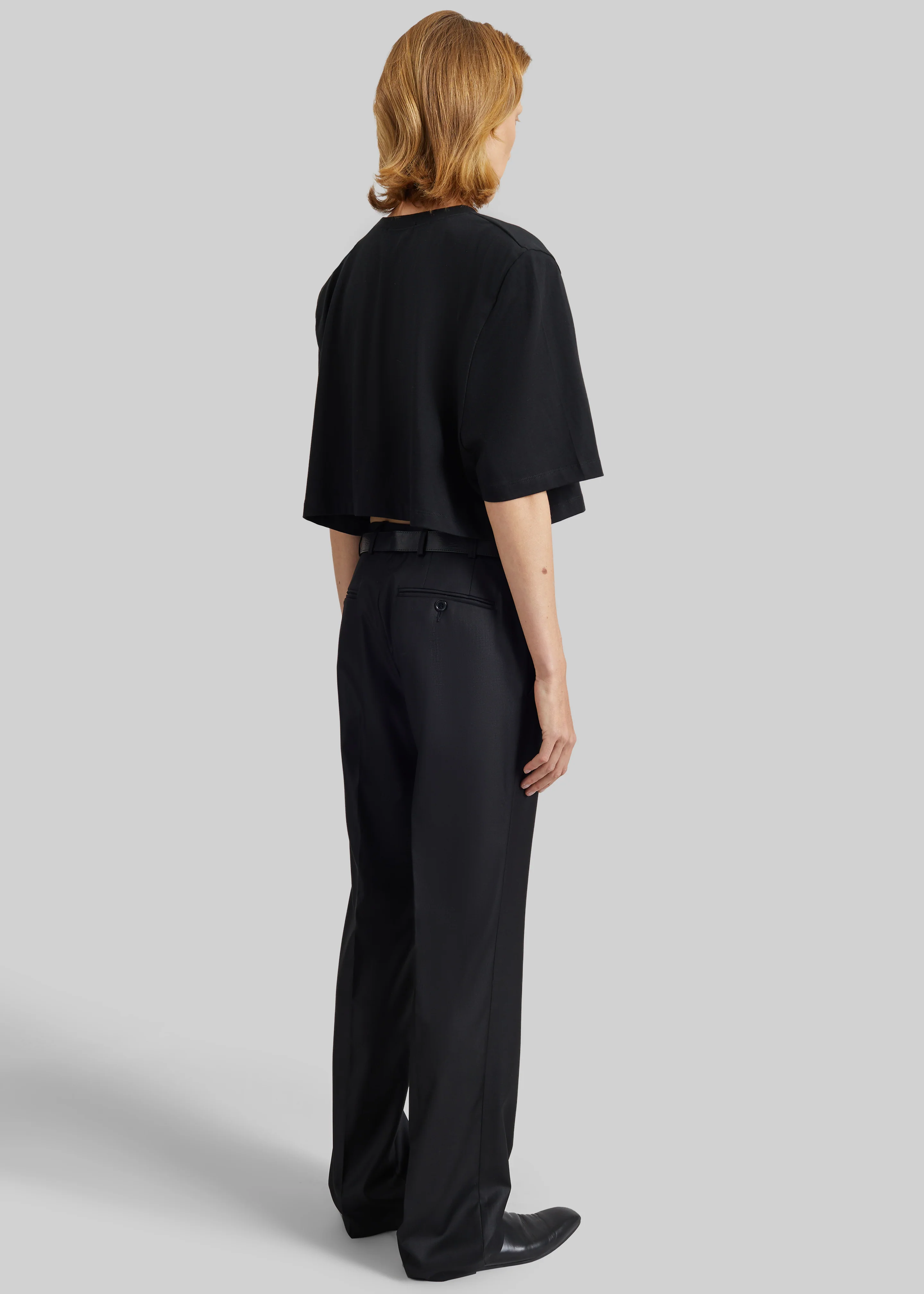 Kelan Padded Cropped Tee - Black - Image 6