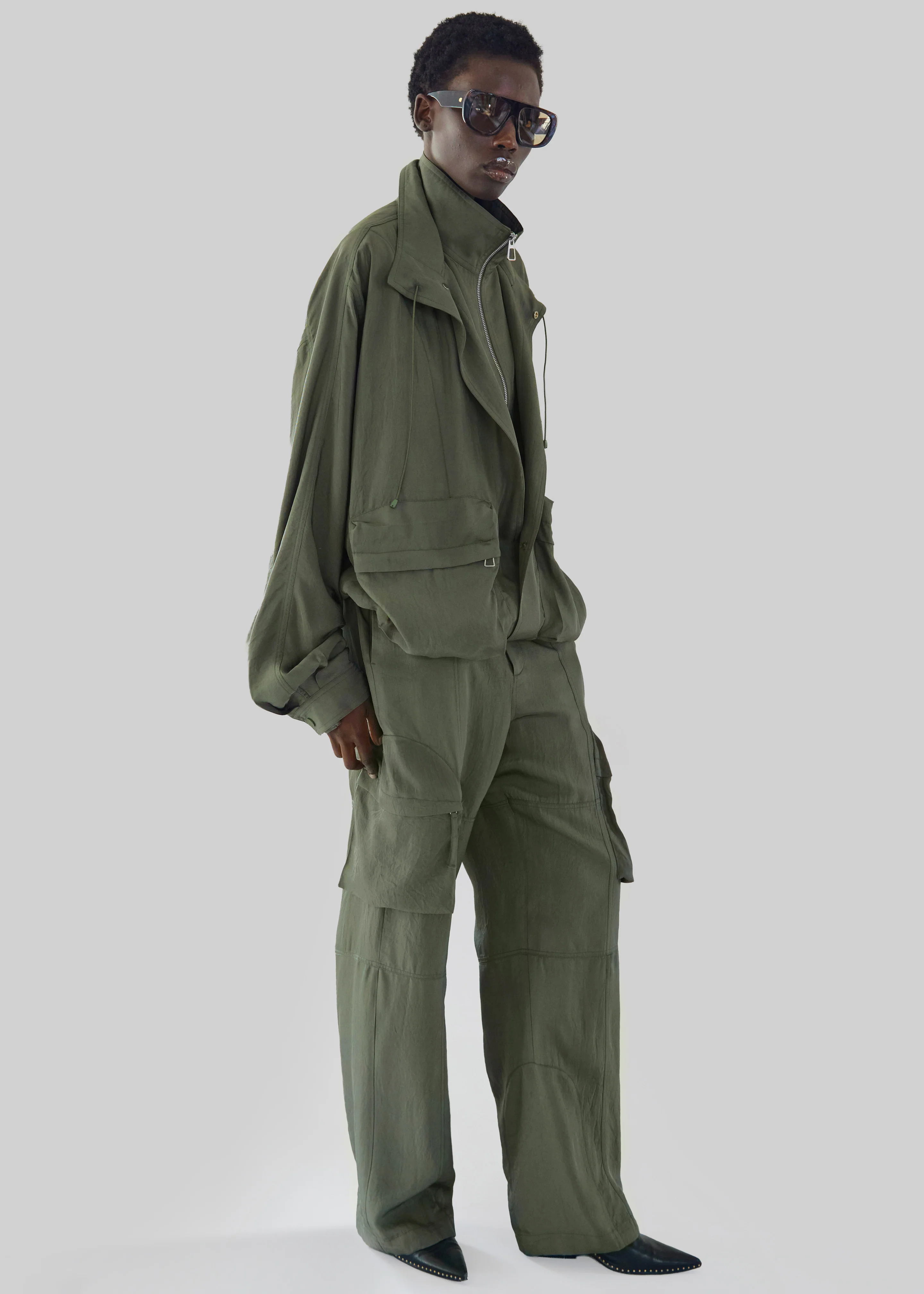 Kelly Fluid Cargo Pants - Moss Green - Image 3