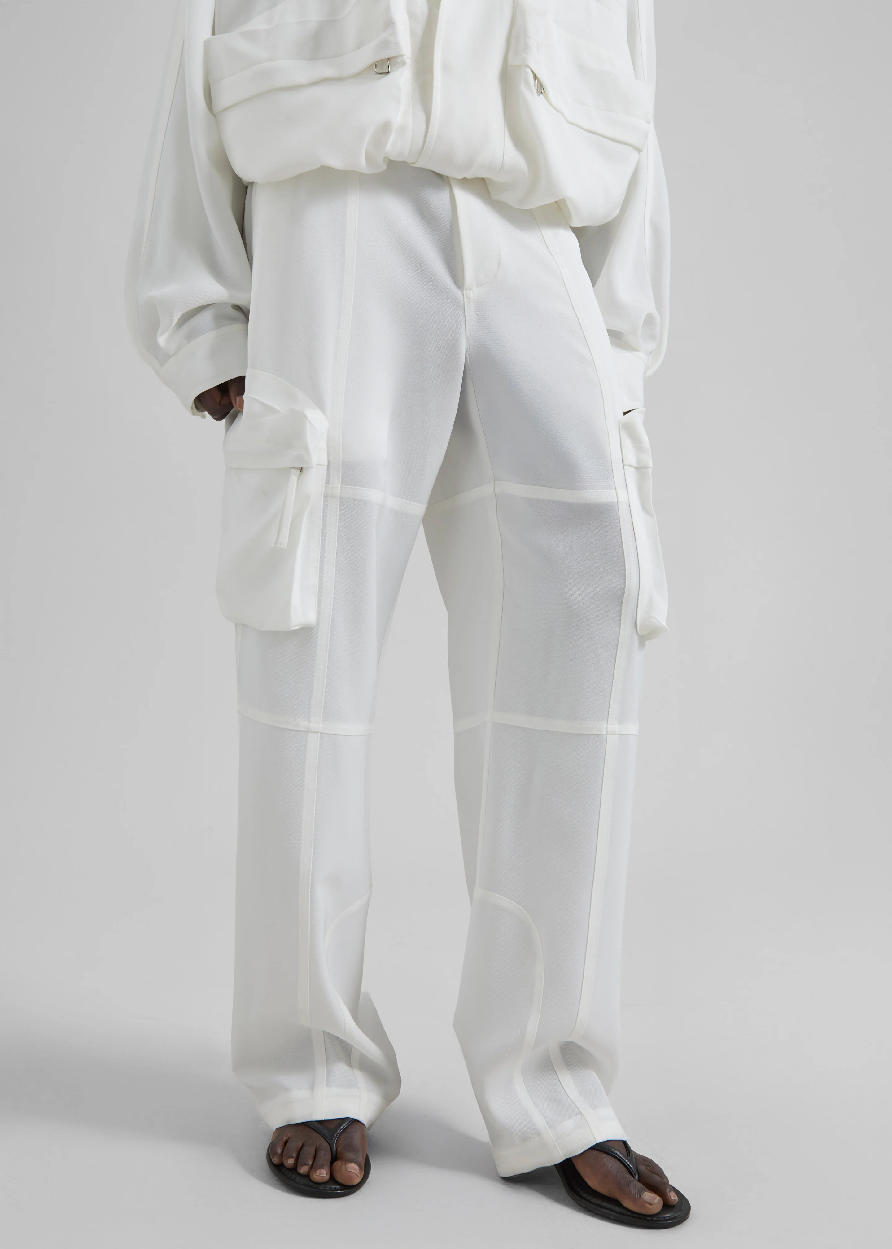 Kelly Fluid Cargo Pants - White - Image 2