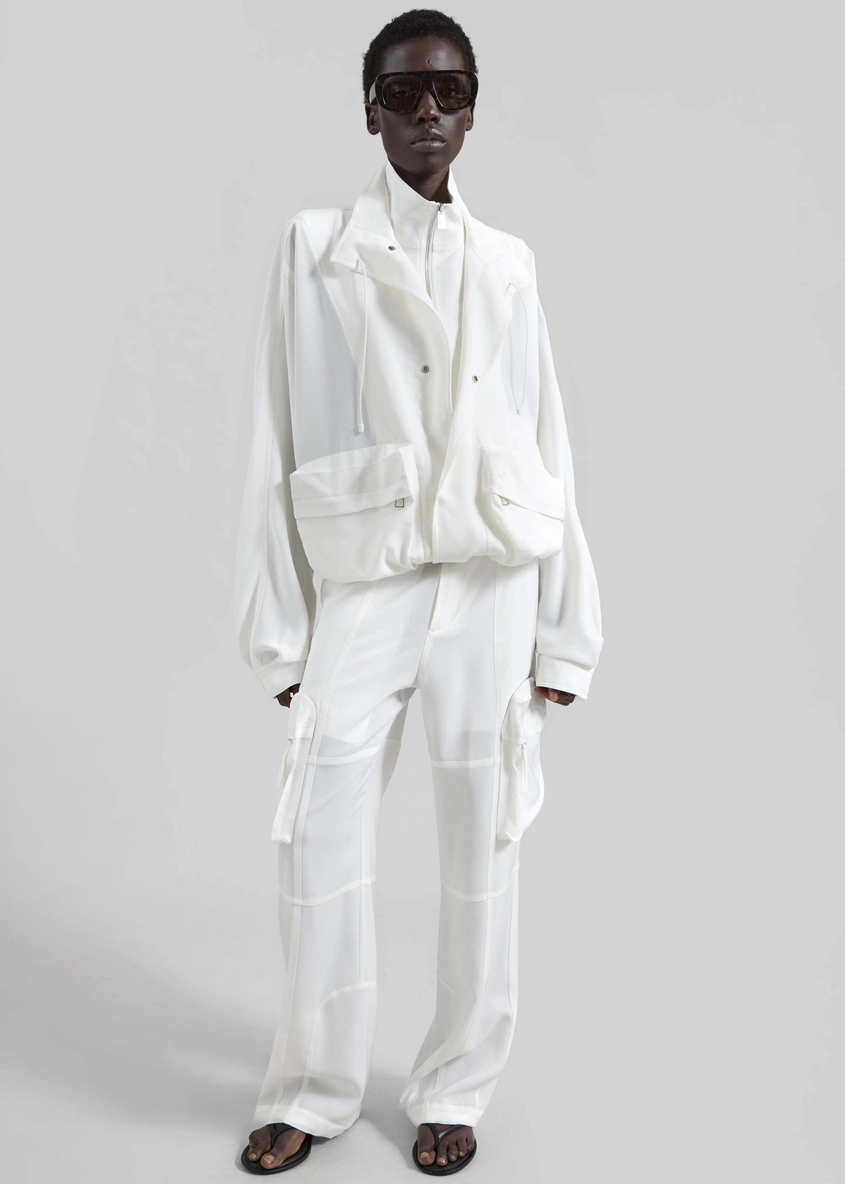 Kelly Fluid Cargo Pants - White - Image 3