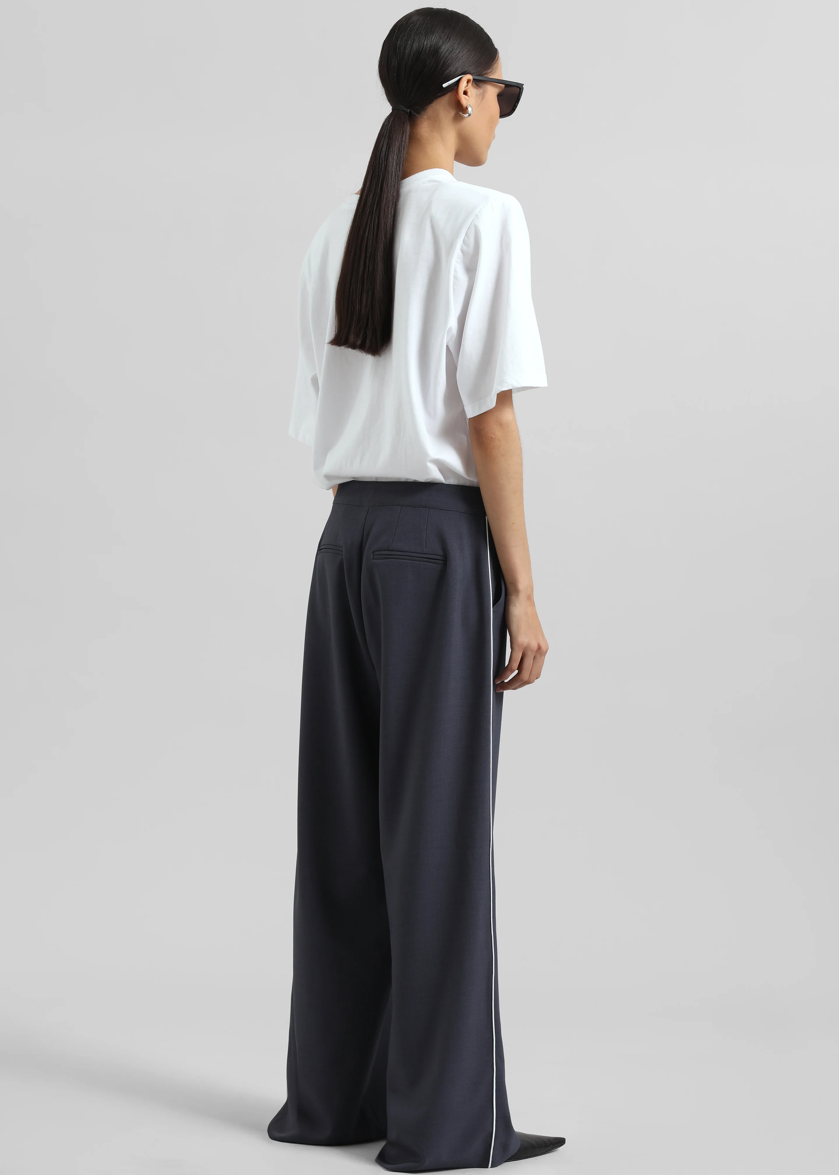 Kemi Contrast Trim Pants - Dark Blue - Image 7