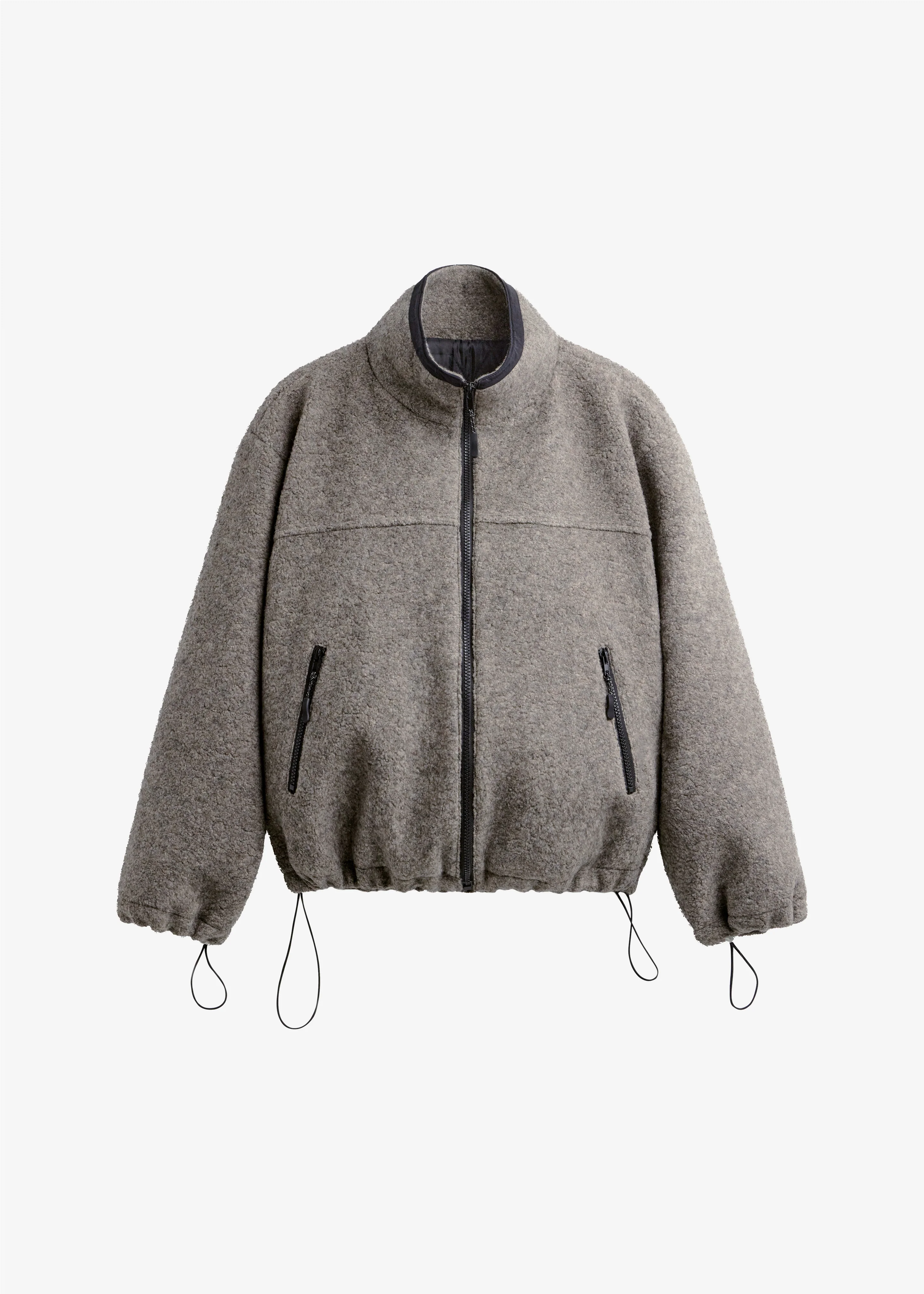 Kenei Fleece Zip Jacket - Greige Melange - Image 8
