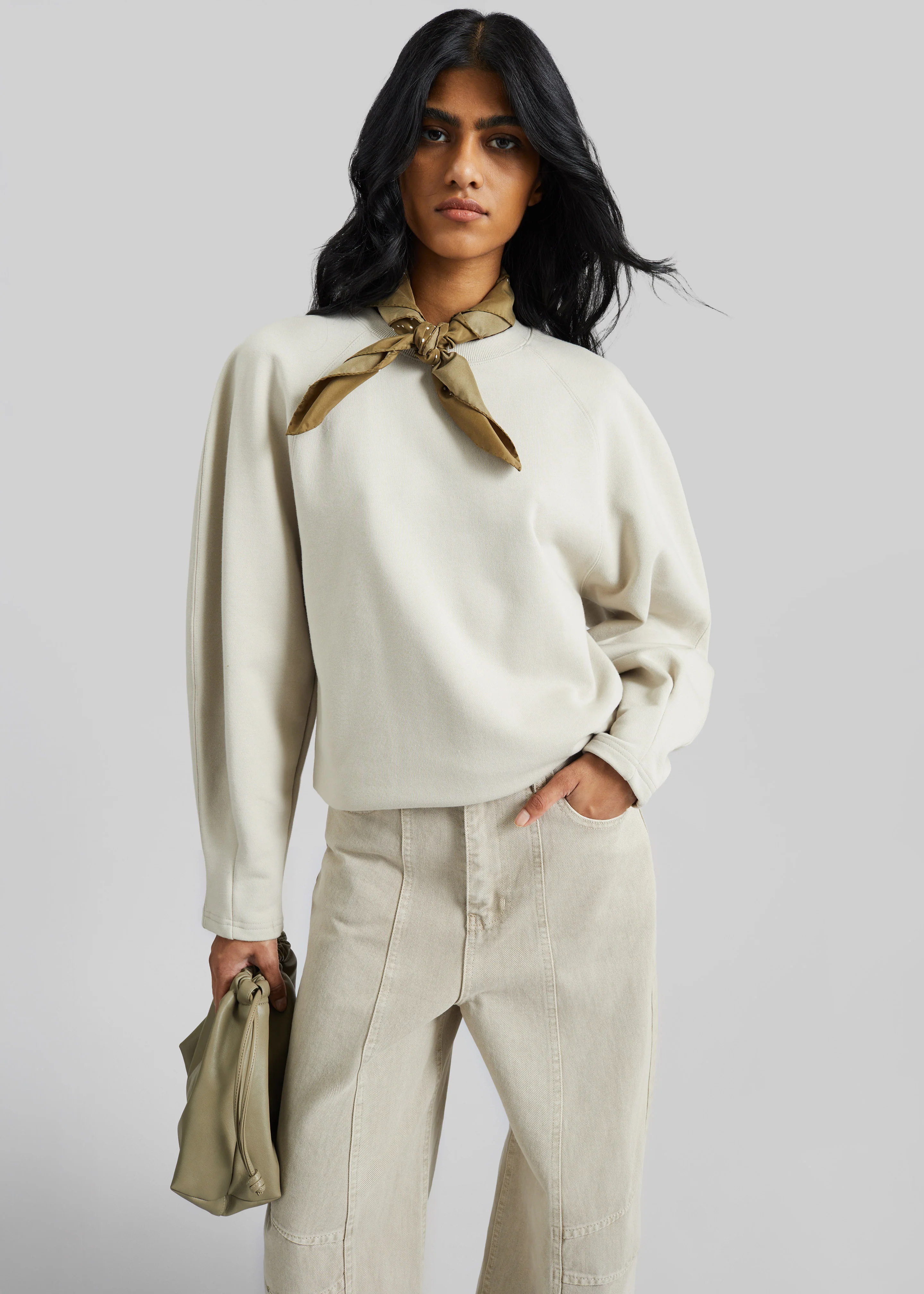 Kenitra Balloon Sleeve Sweatshirt - Beige - Image 2