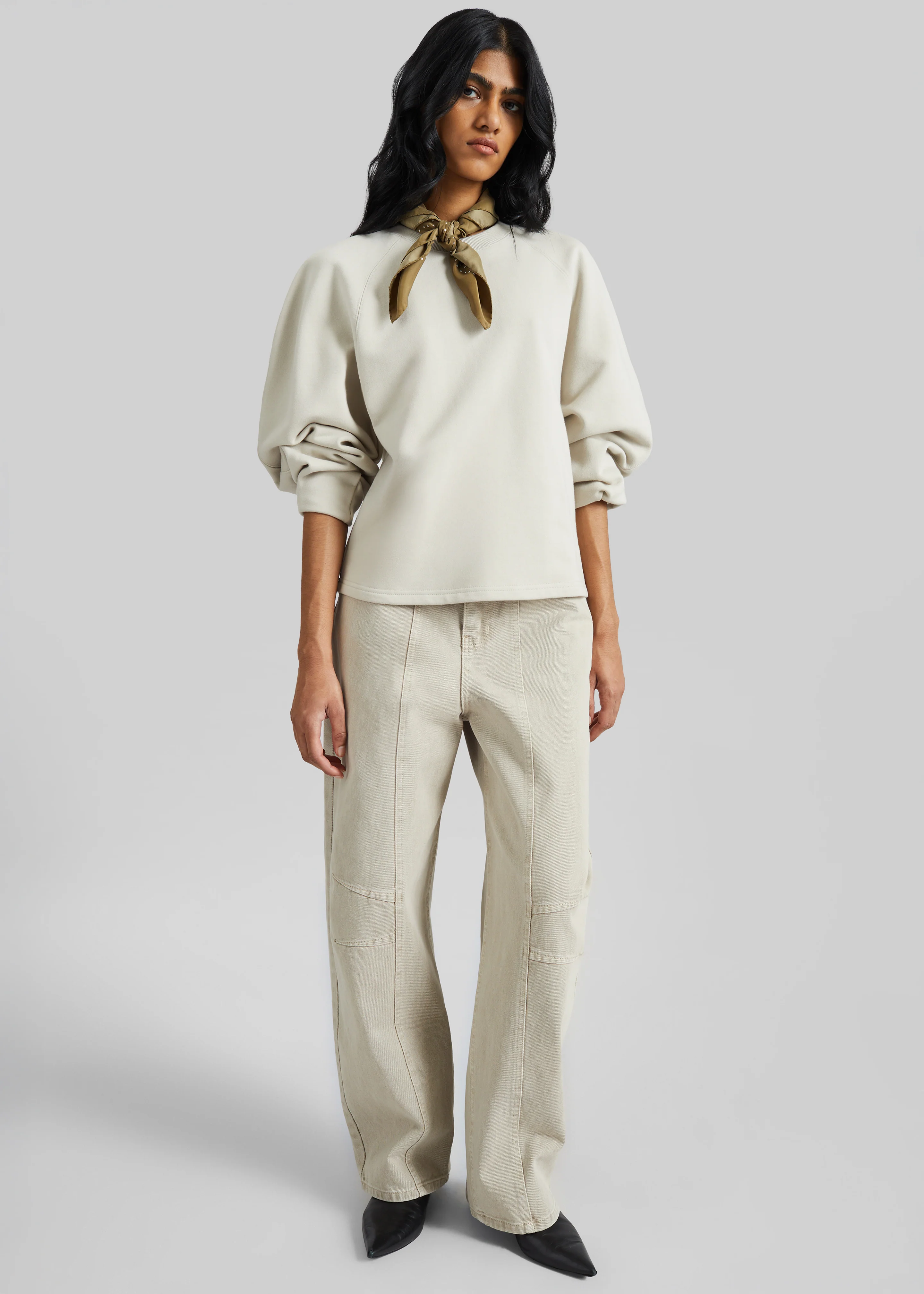 Kenitra Balloon Sleeve Sweatshirt - Beige - Image 4