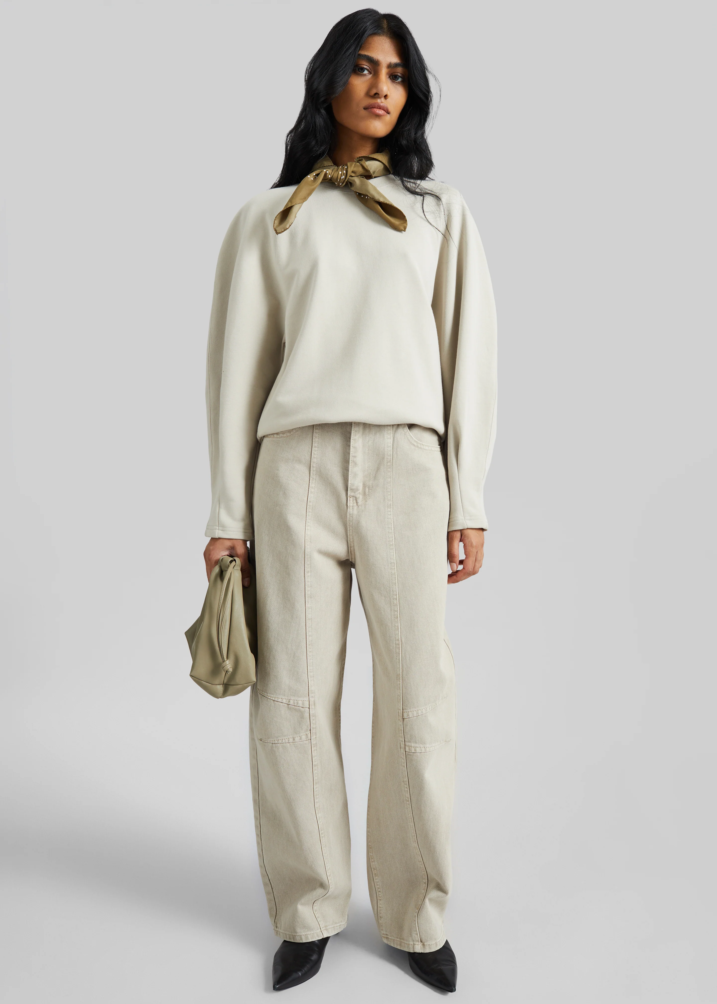 Kenitra Balloon Sleeve Sweatshirt - Beige - Image 5