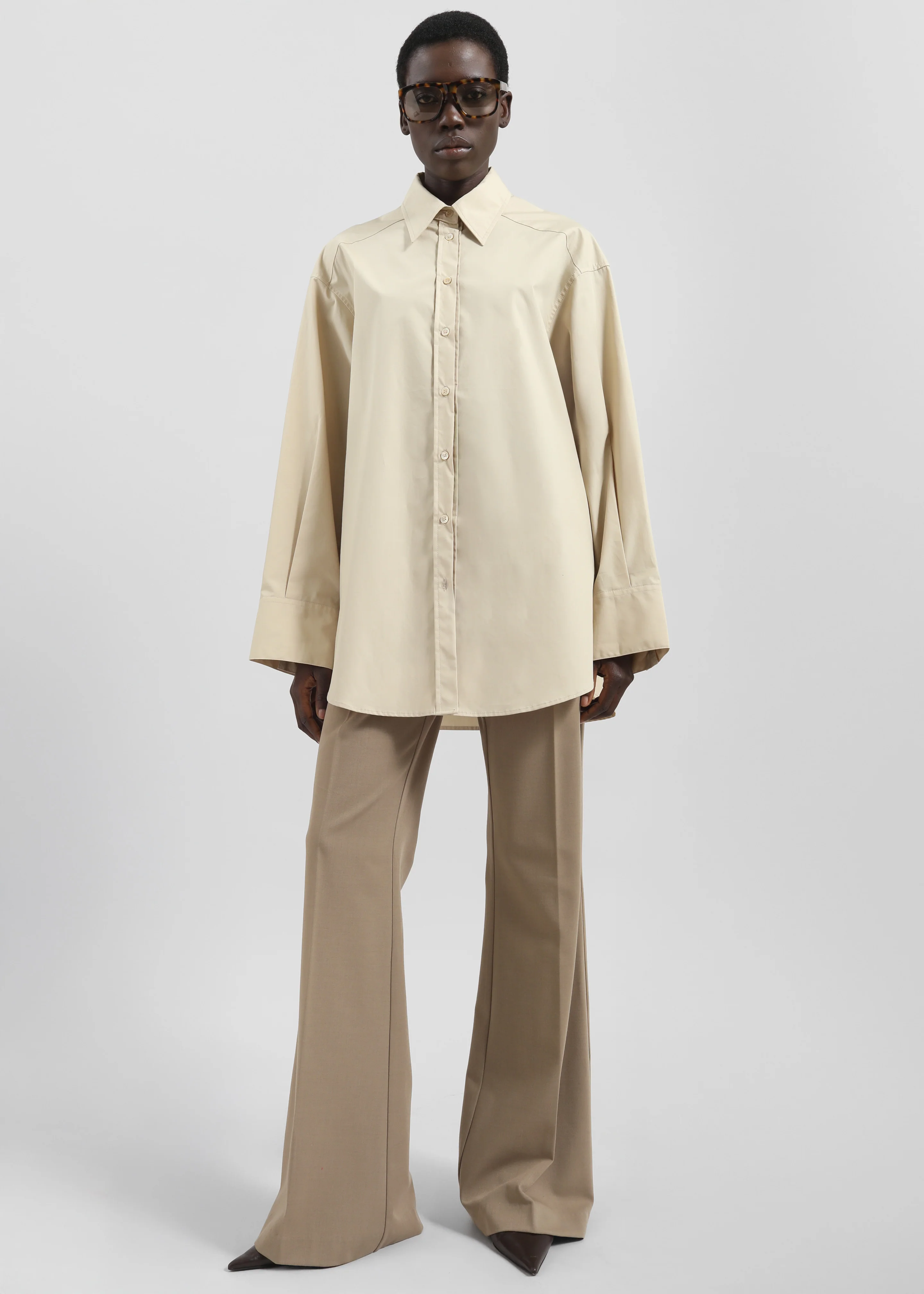 Kent Button Up Shirt - Beige - Image 3