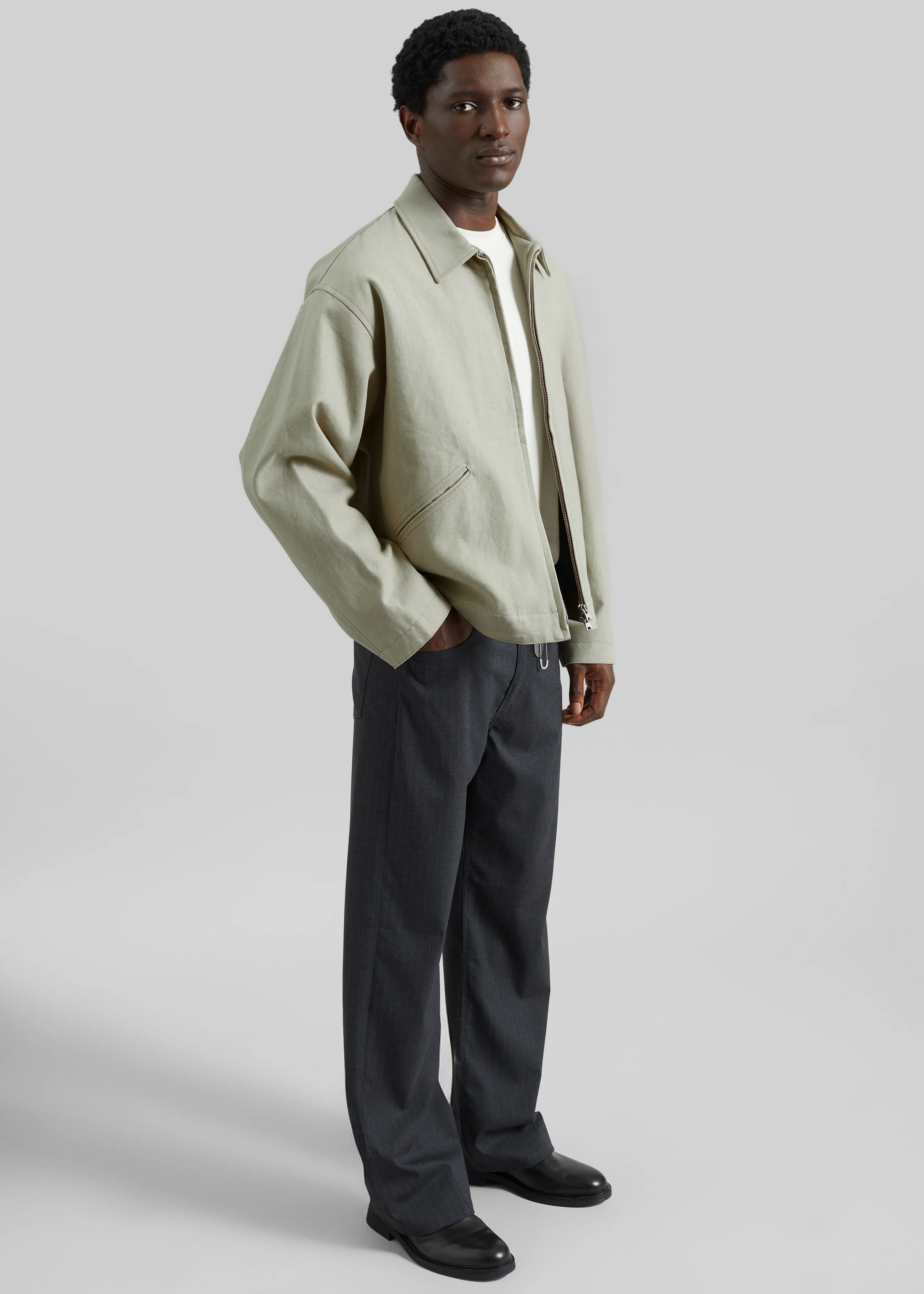 Kenton Cotton Zip Jacket - Beige - Image 11