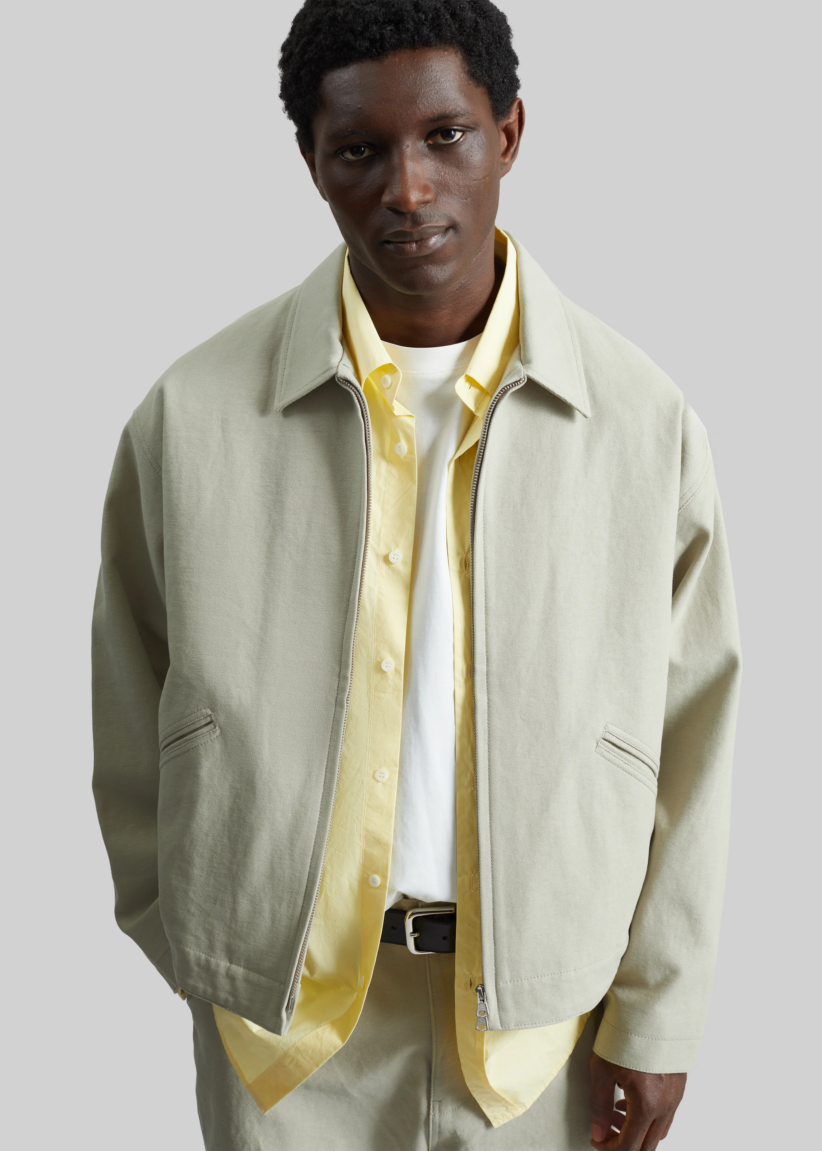 Kenton Cotton Zip Jacket - Beige - Image 2