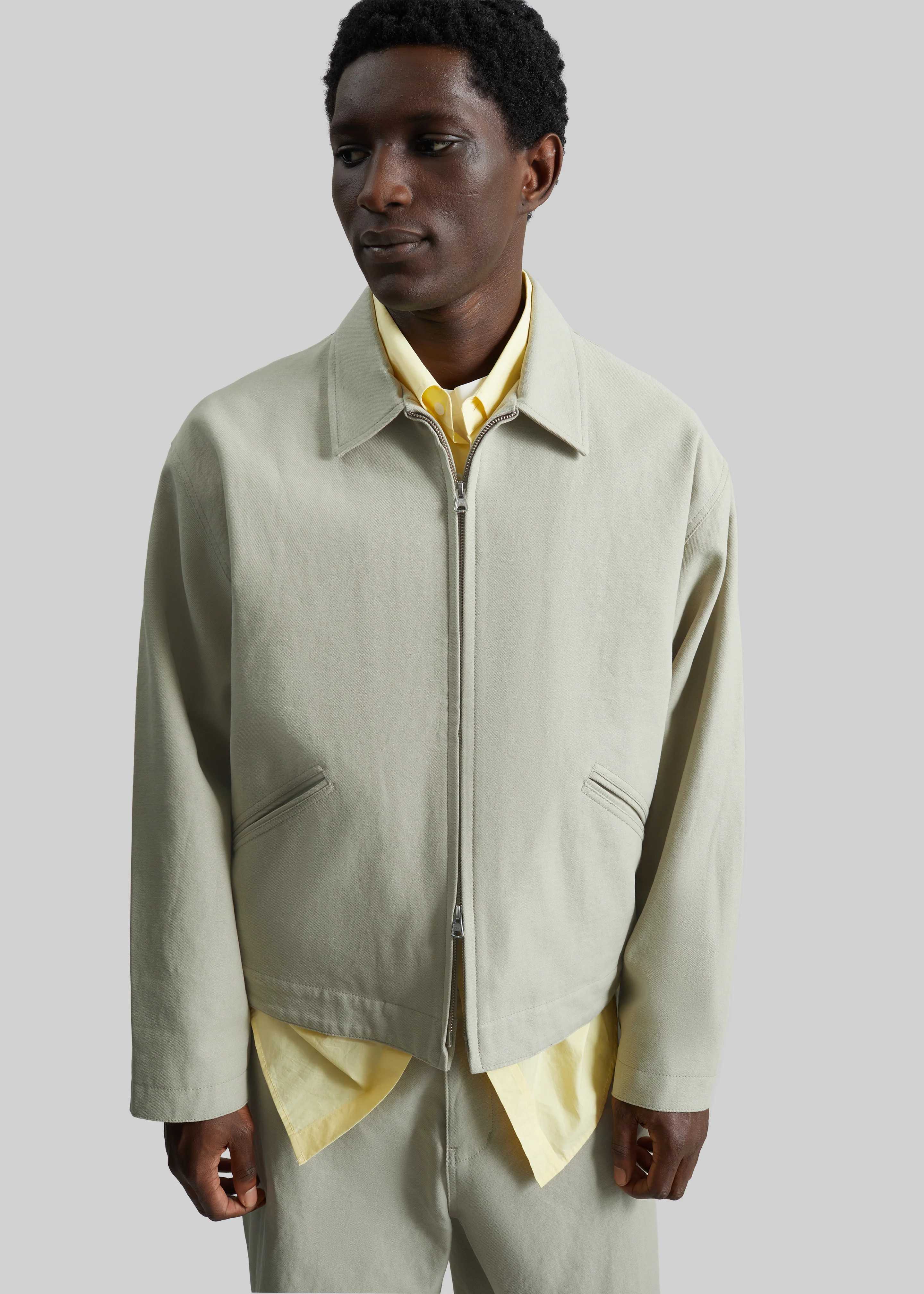 Kenton Cotton Zip Jacket - Beige - Image 4