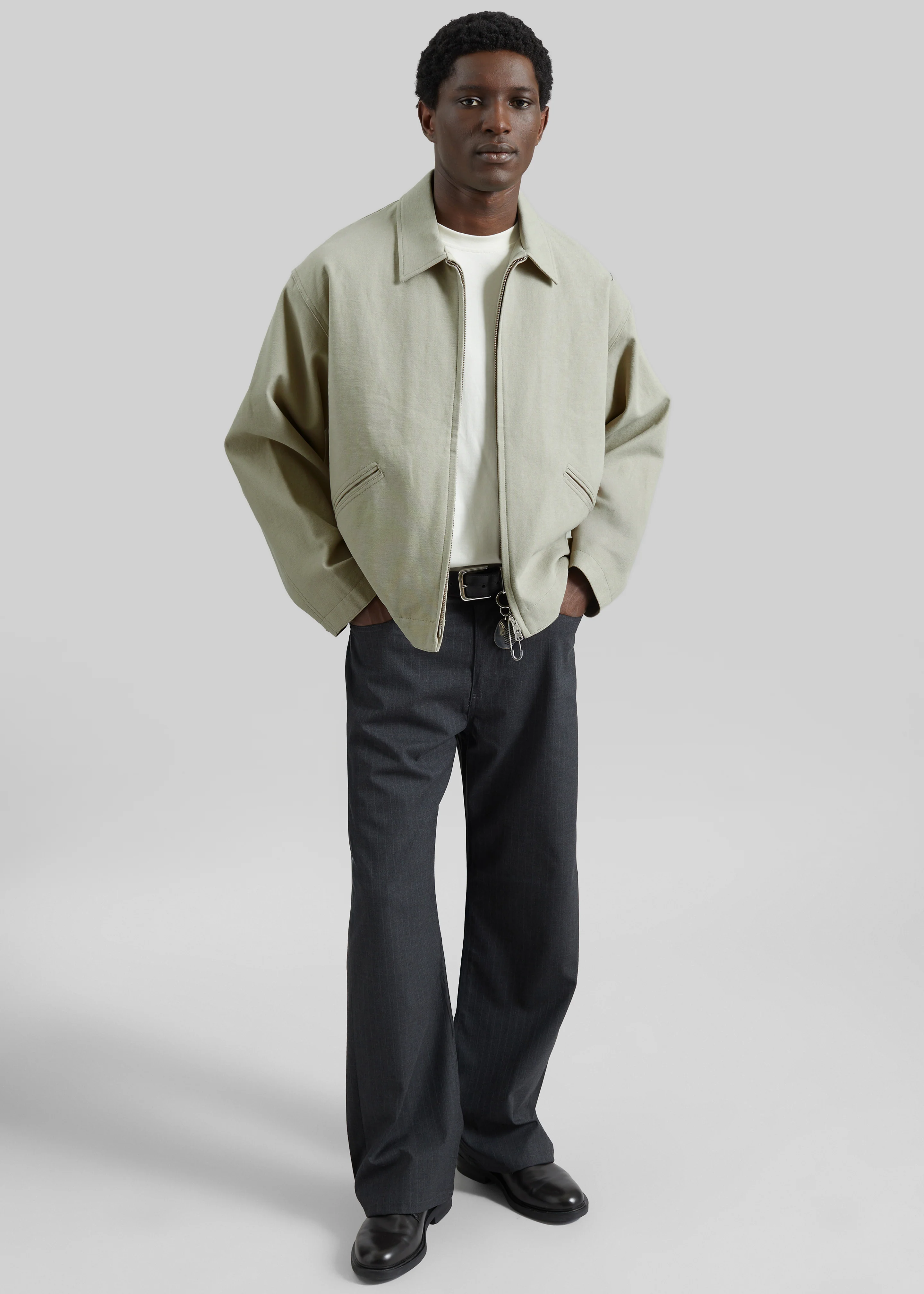 Kenton Cotton Zip Jacket - Beige - Image 5