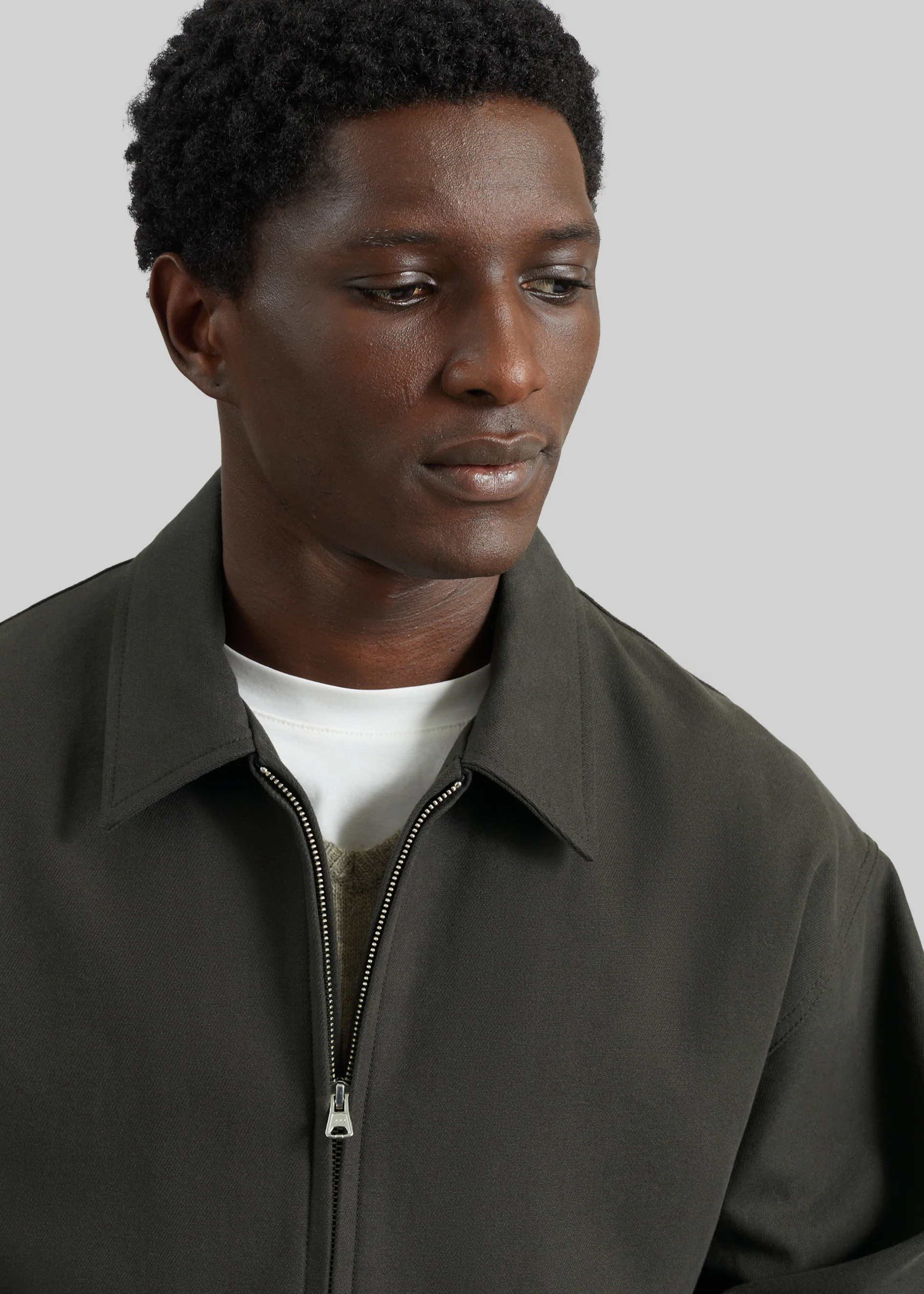 Kenton Cotton Zip Jacket - Charcoal - Image 6