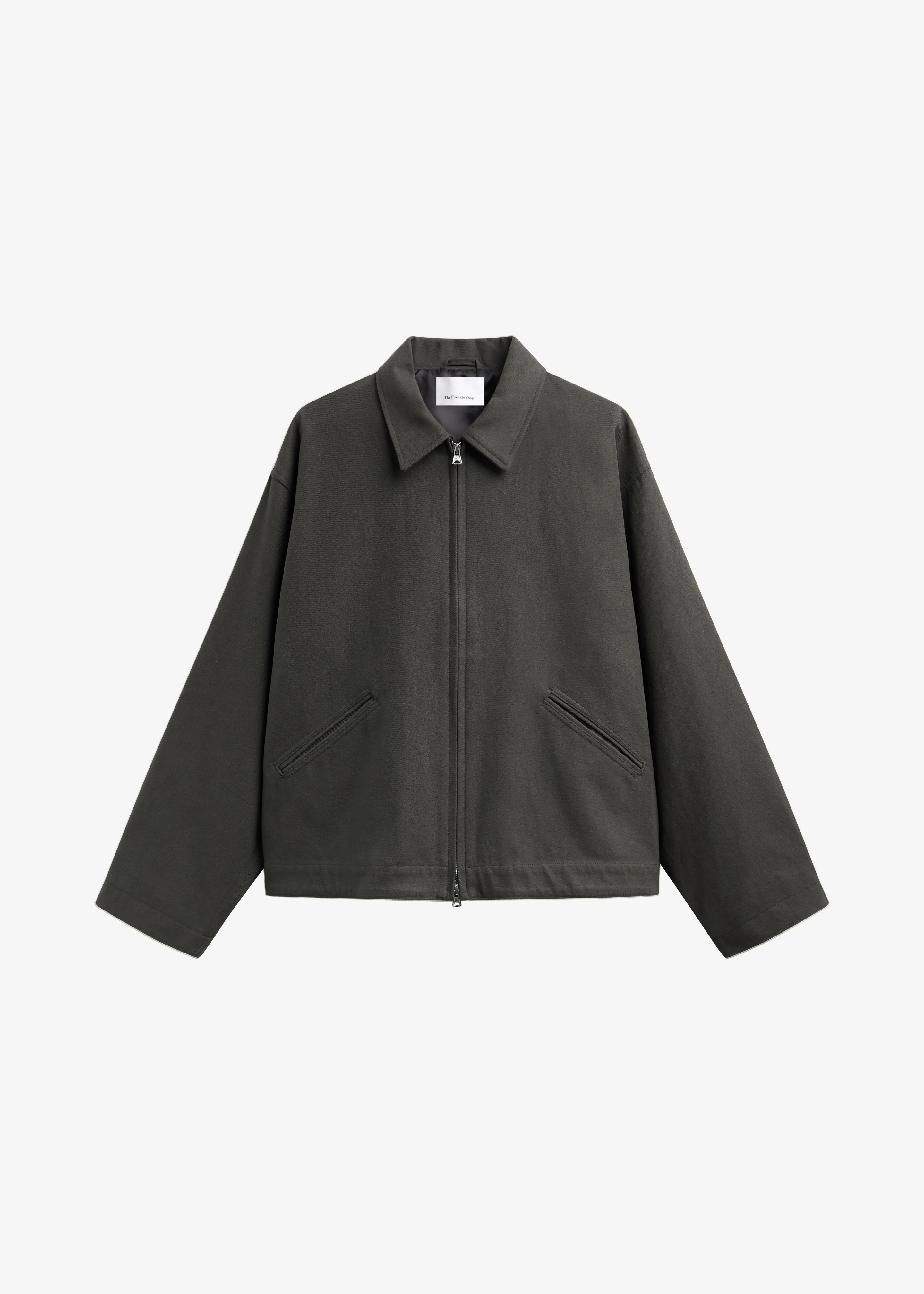 Kenton Cotton Zip Jacket - Charcoal - Image 8