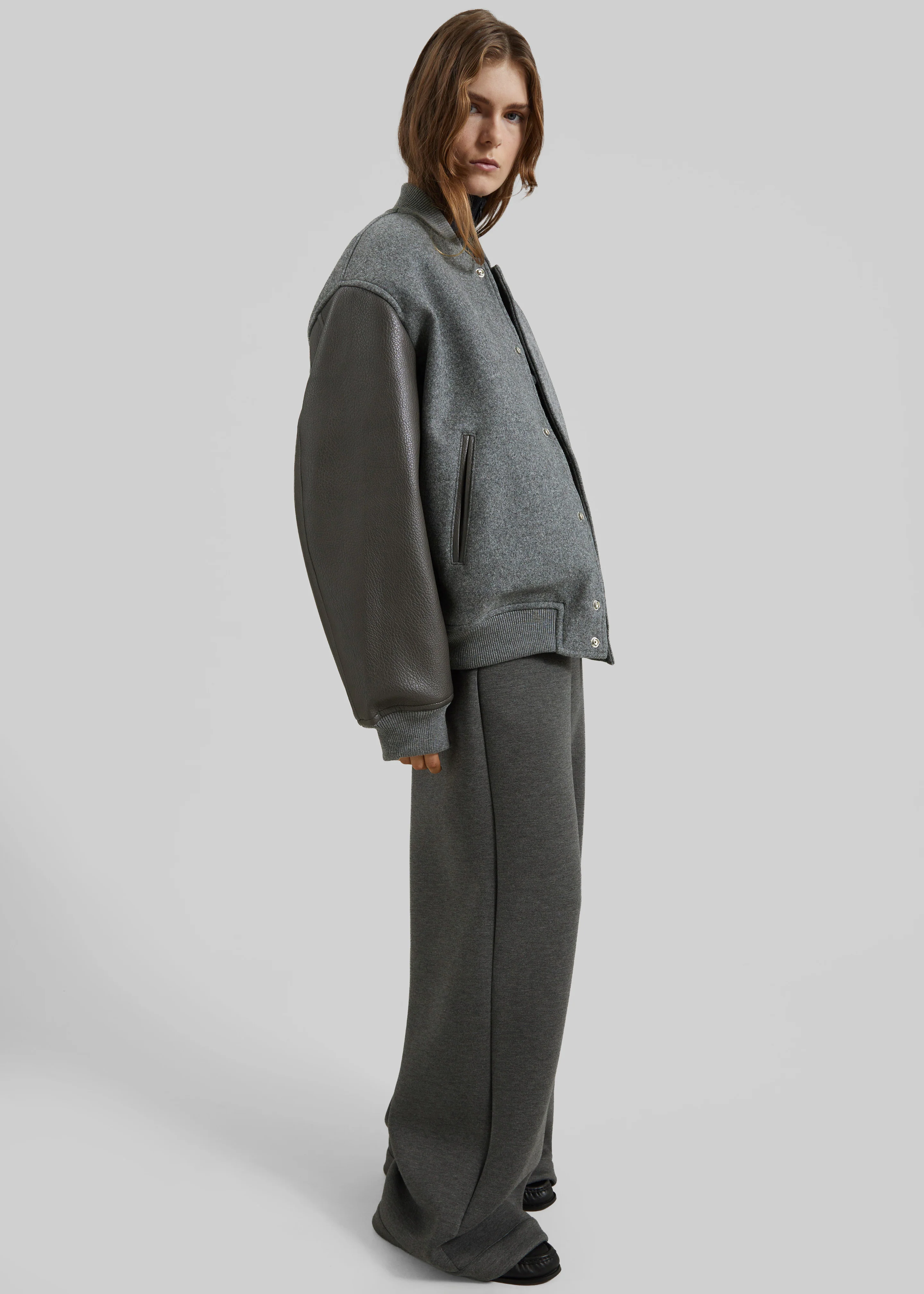 Kerava Oversized Bomber Jacket - Grey - Image 11