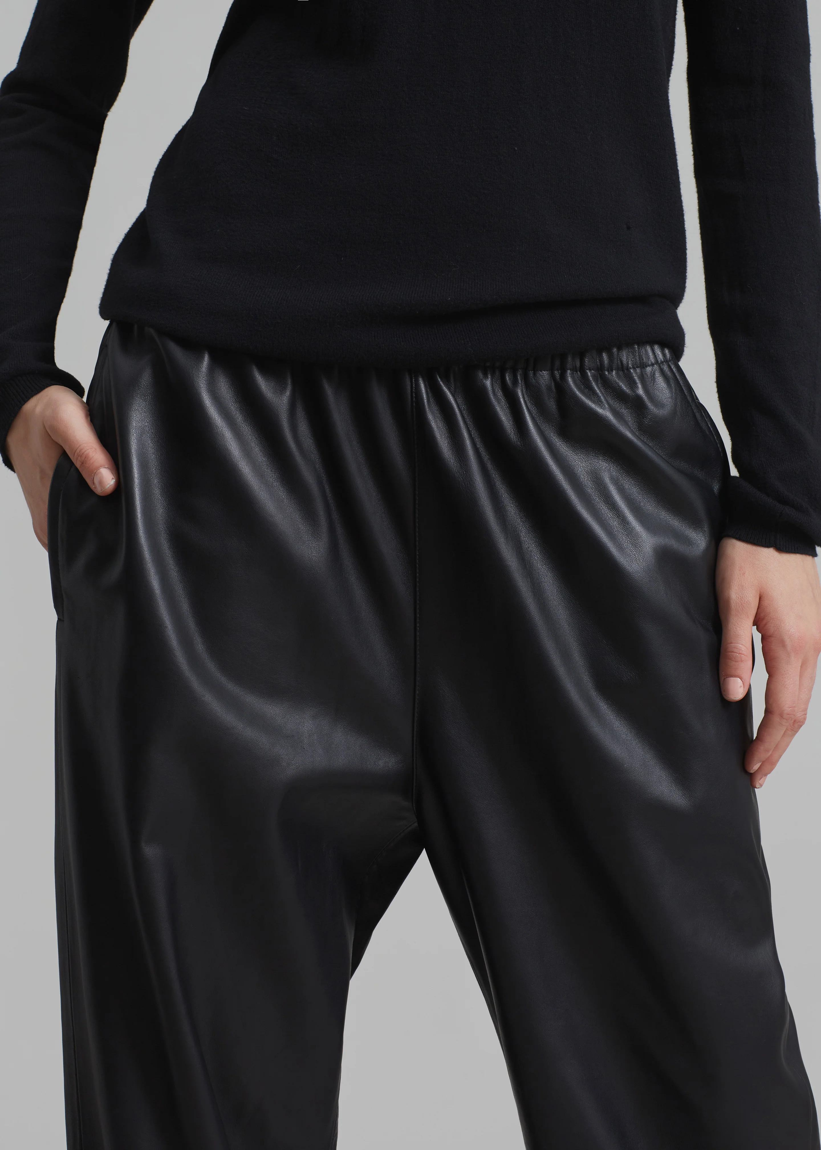 Kevin Leather Trousers - Black - Image 3