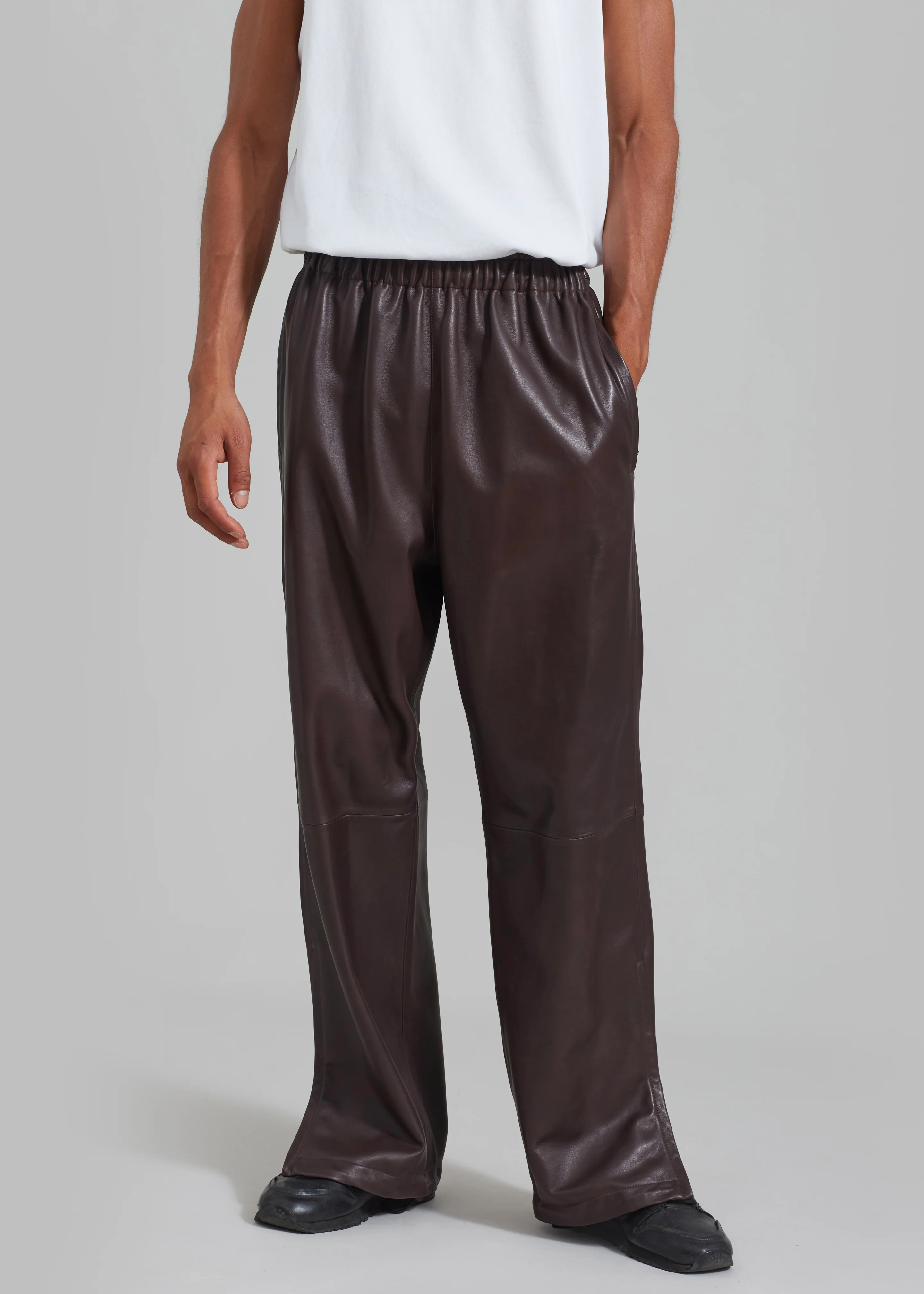 Kevin Leather Trousers - Brown - Image 13