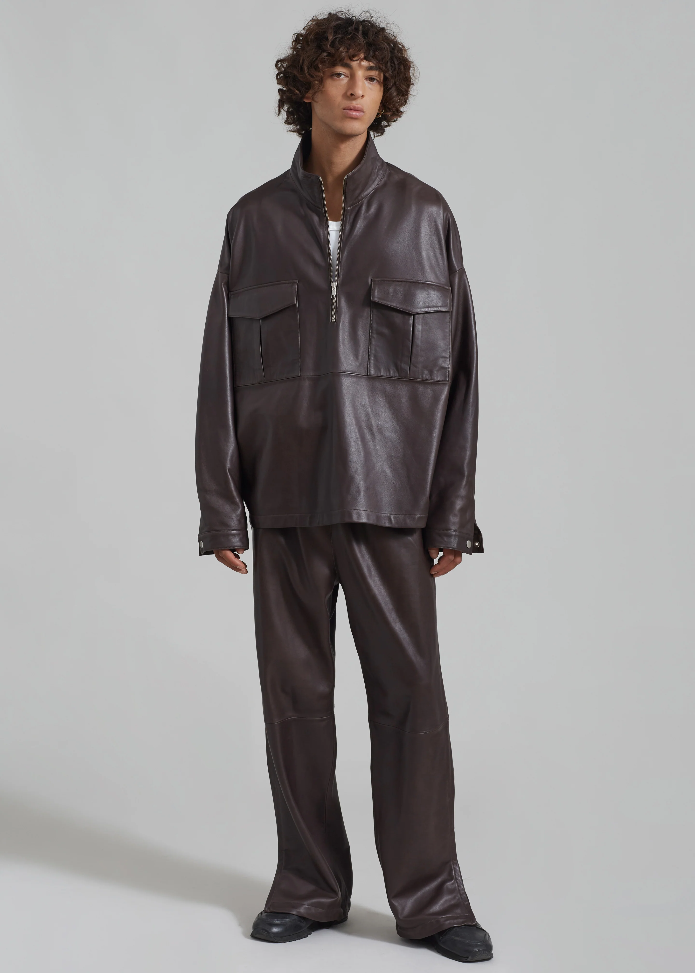 Kevin Leather Trousers - Brown - Image 14