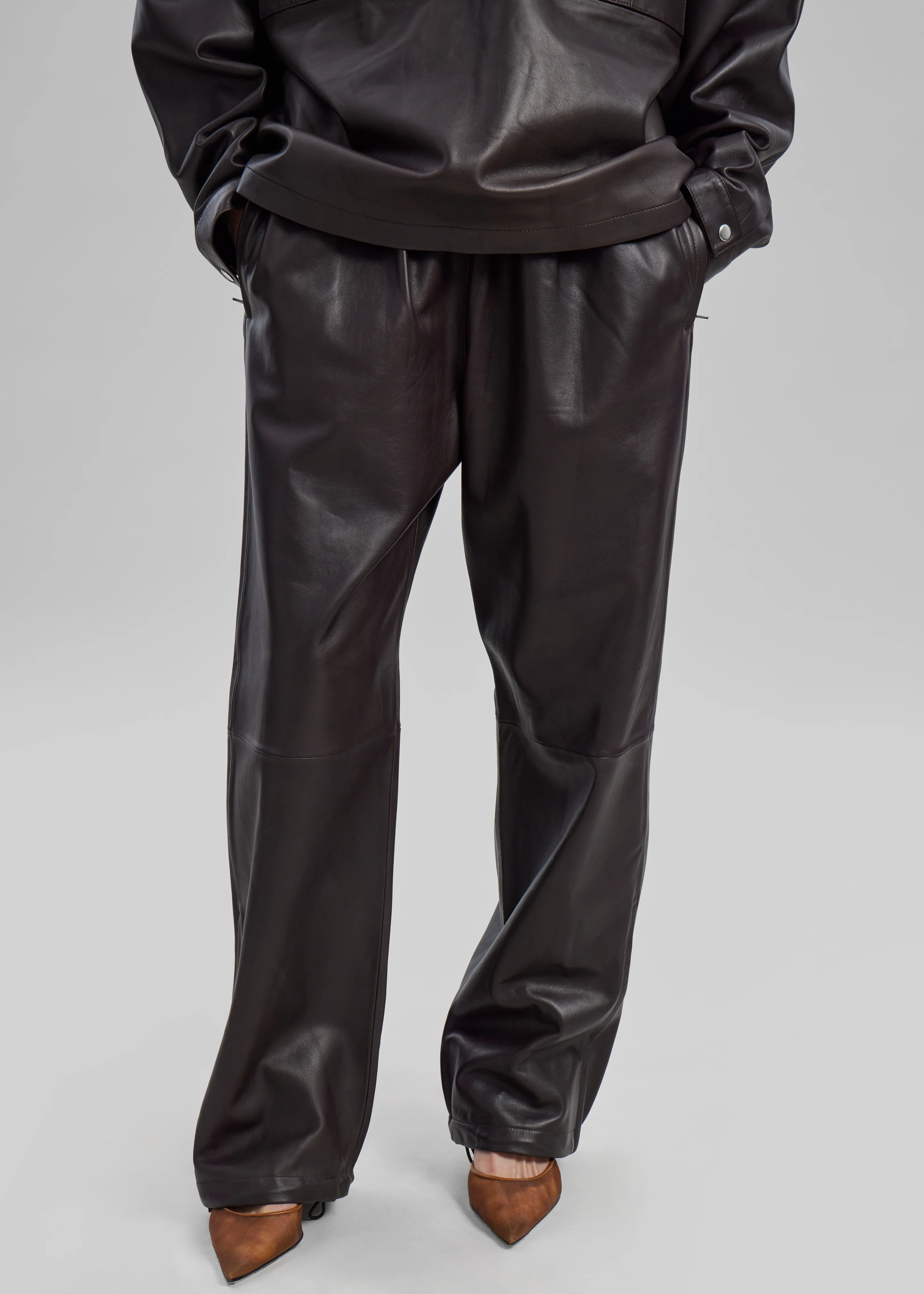 Kevin Leather Trousers - Brown - Image 2