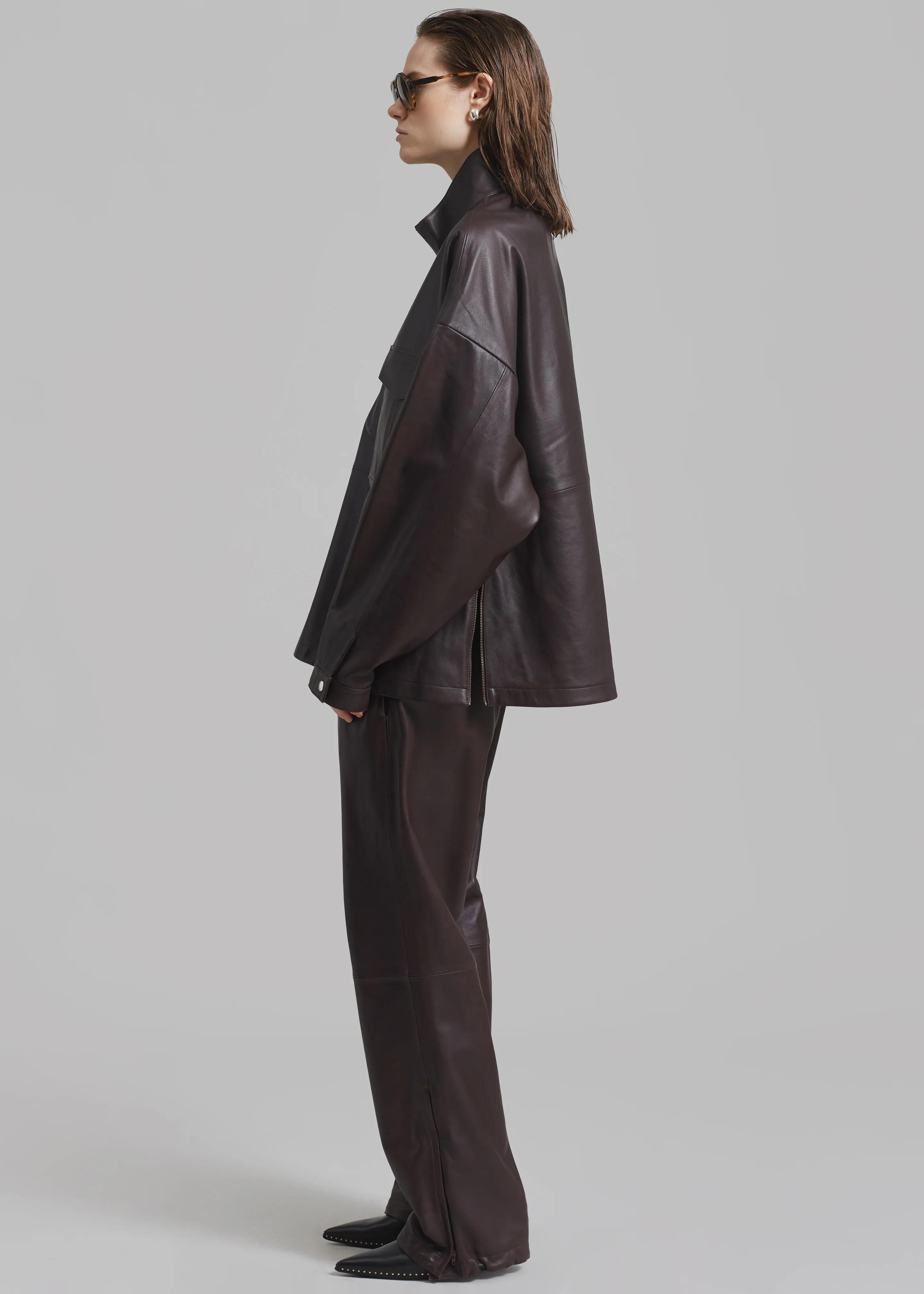 Kevin Leather Trousers - Brown - Image 5