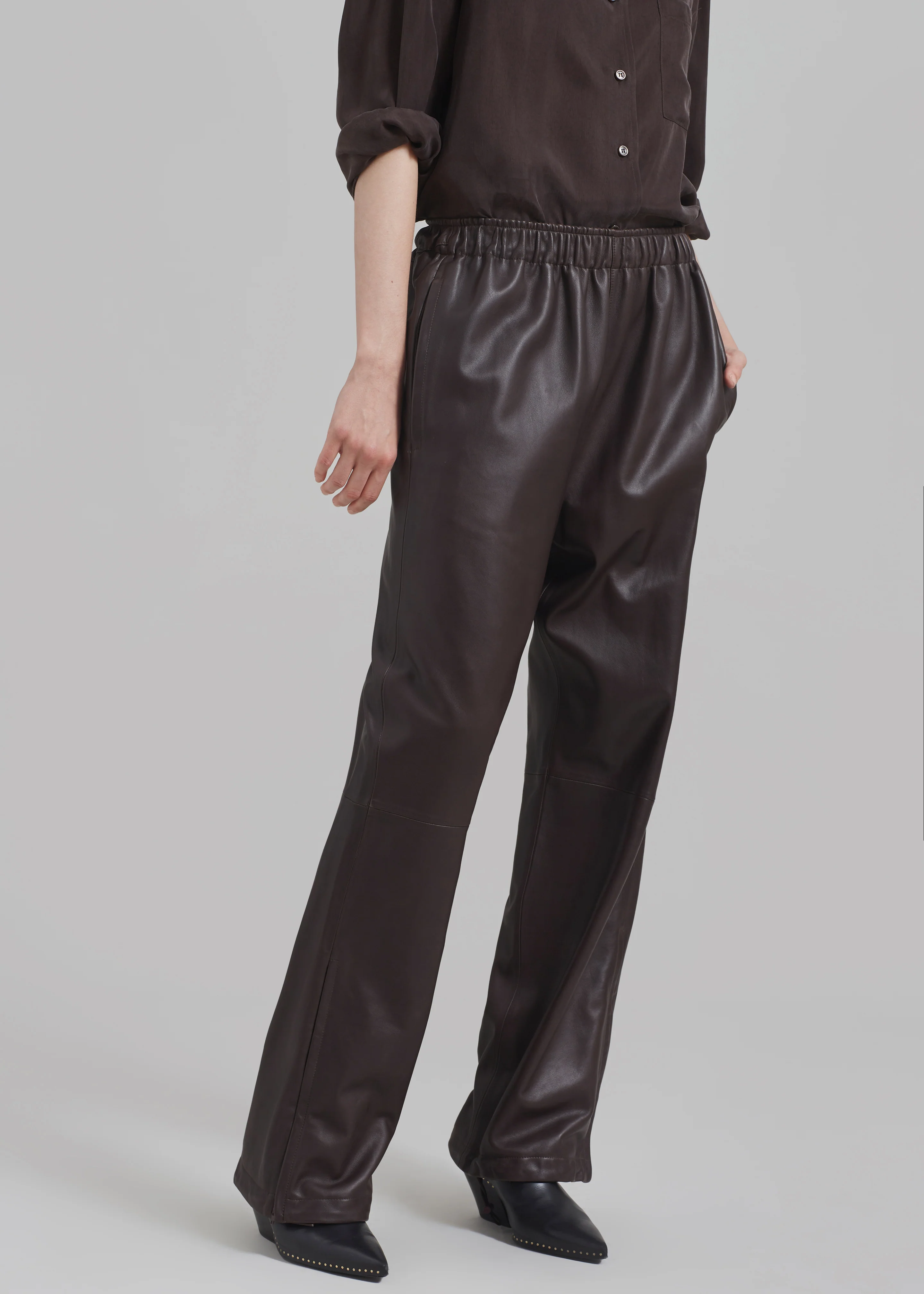 Kevin Leather Trousers - Brown - Image 6