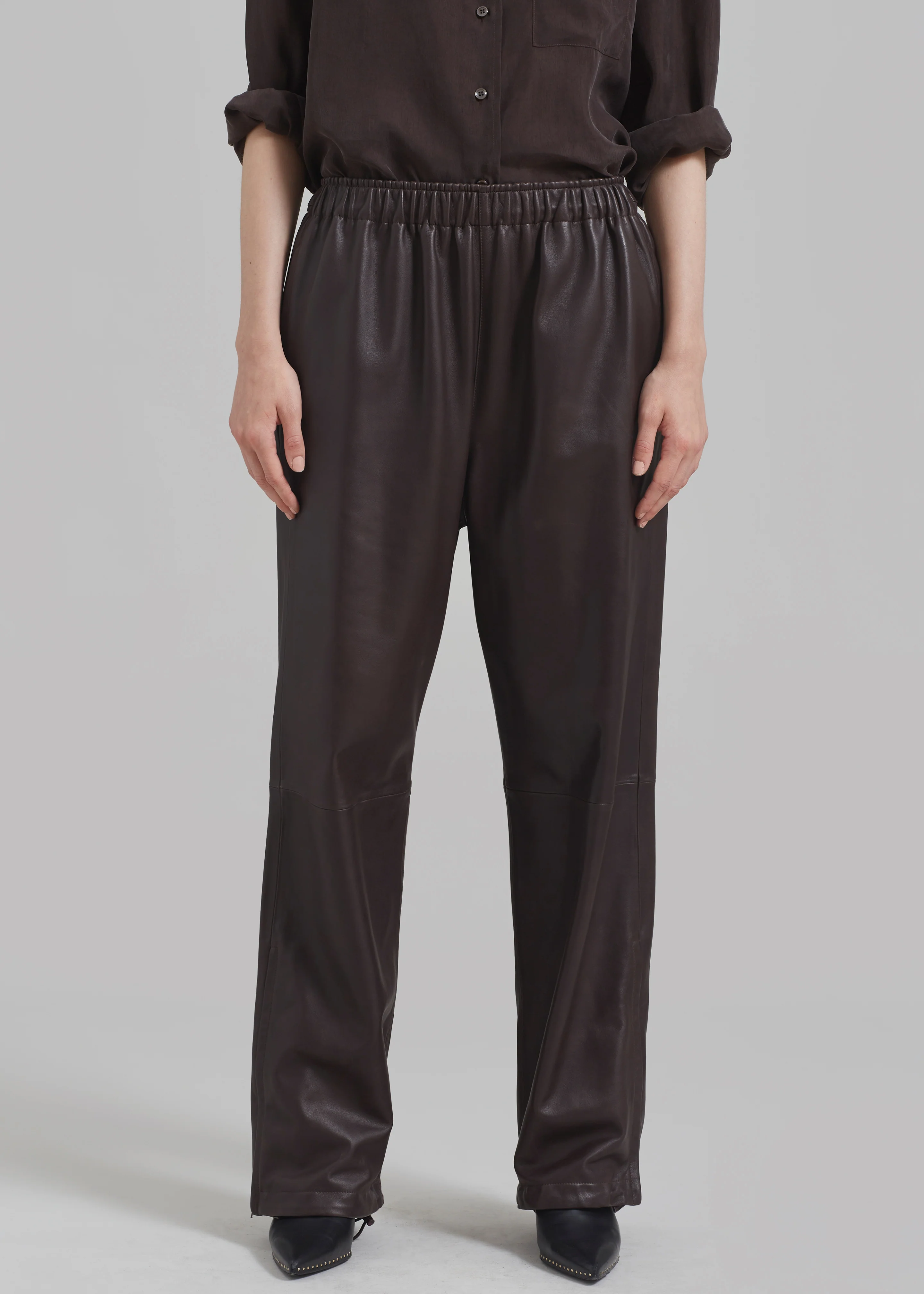Kevin Leather Trousers - Brown - Image 9