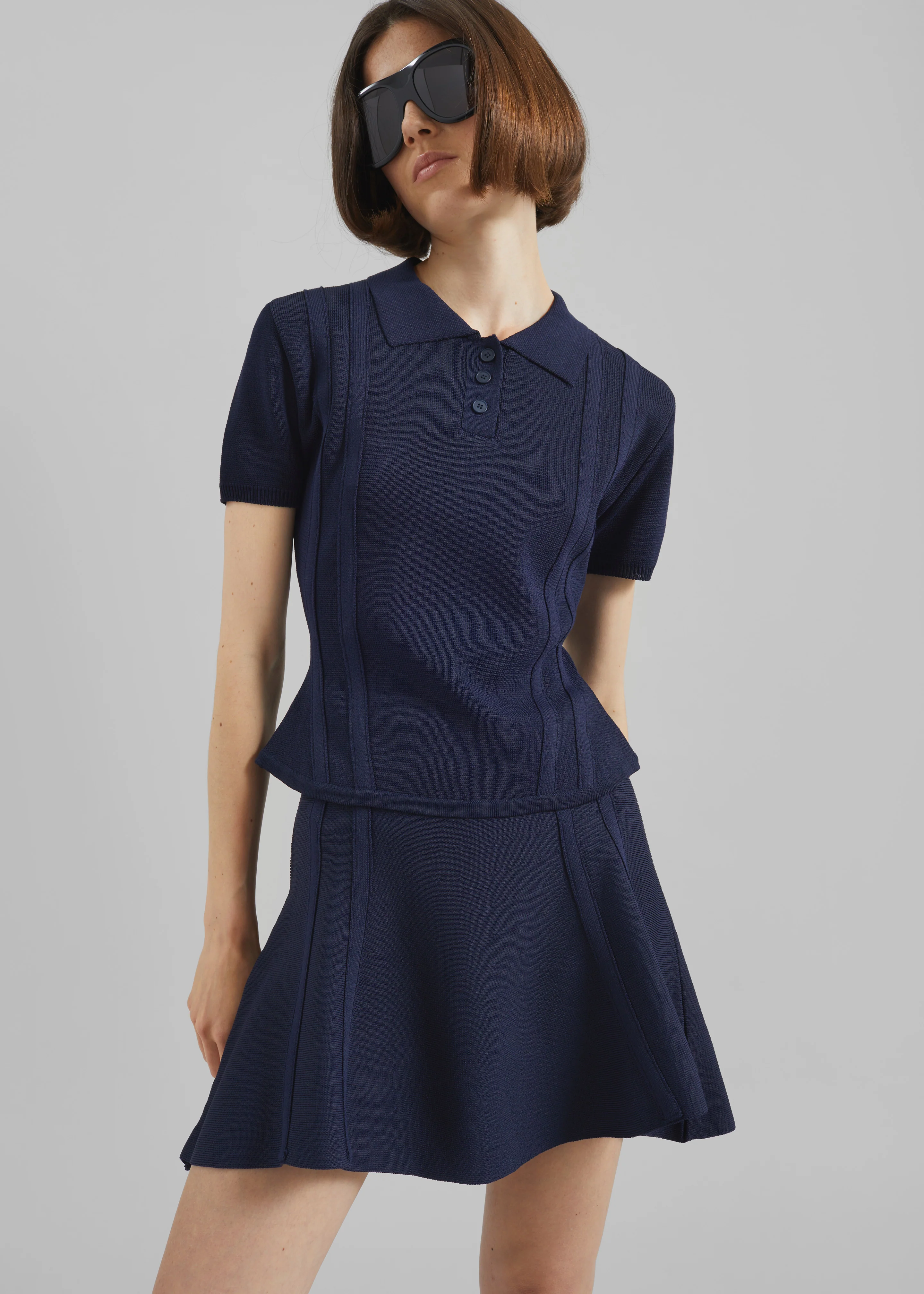 Kiama Sculpted Mini Skirt - Navy - Image 3
