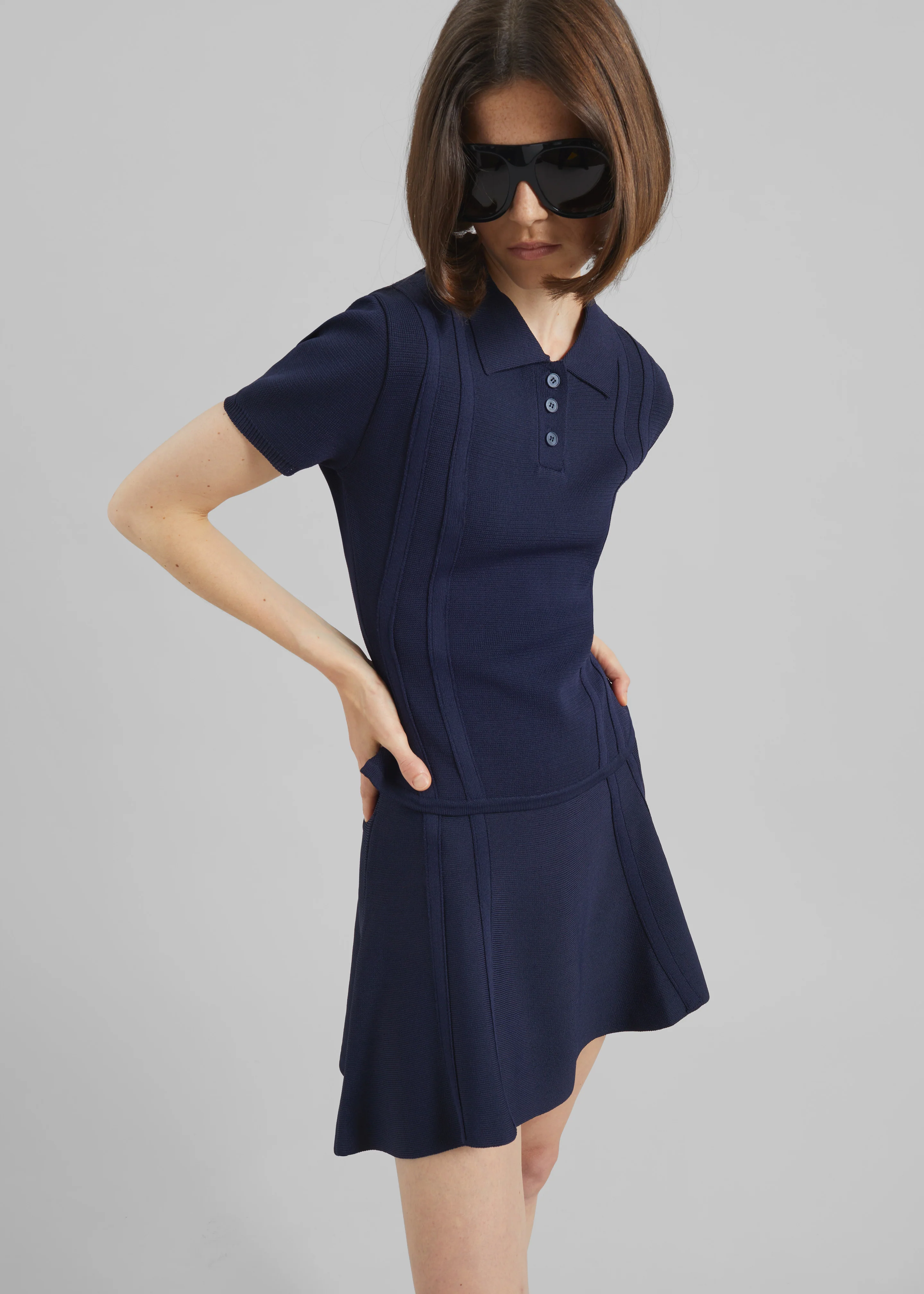 Kiama Sculpted Mini Skirt - Navy - Image 5